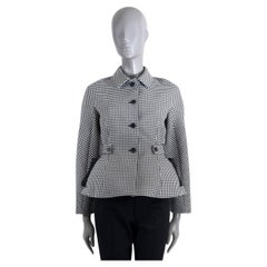 CHRISTIAN DIOR black & white wool 2022 HOUNDSTOOTH Jacket 36 XS