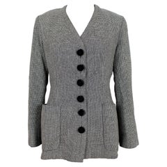 Christian Dior Black White Wool Pied de Poule Jacket