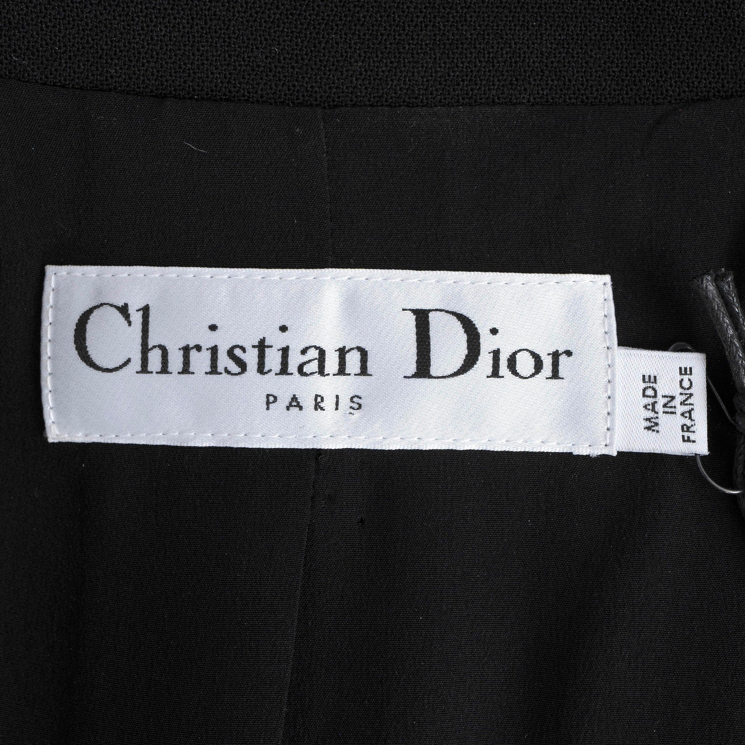 CHRISTIAN DIOR Schwarzer Wollmantel 2016 CRYSTAL FLOWER Jacke 42 L im Angebot 3