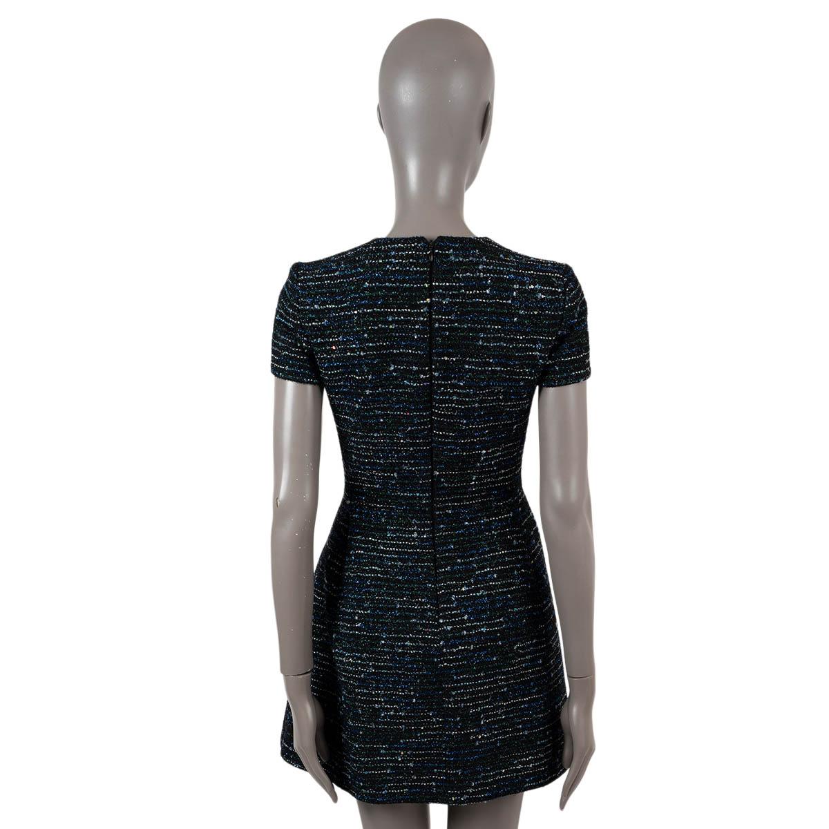 Women's CHRISTIAN DIOR black wool 2016 LUREX TWEED MINI Dress 34 XS For Sale