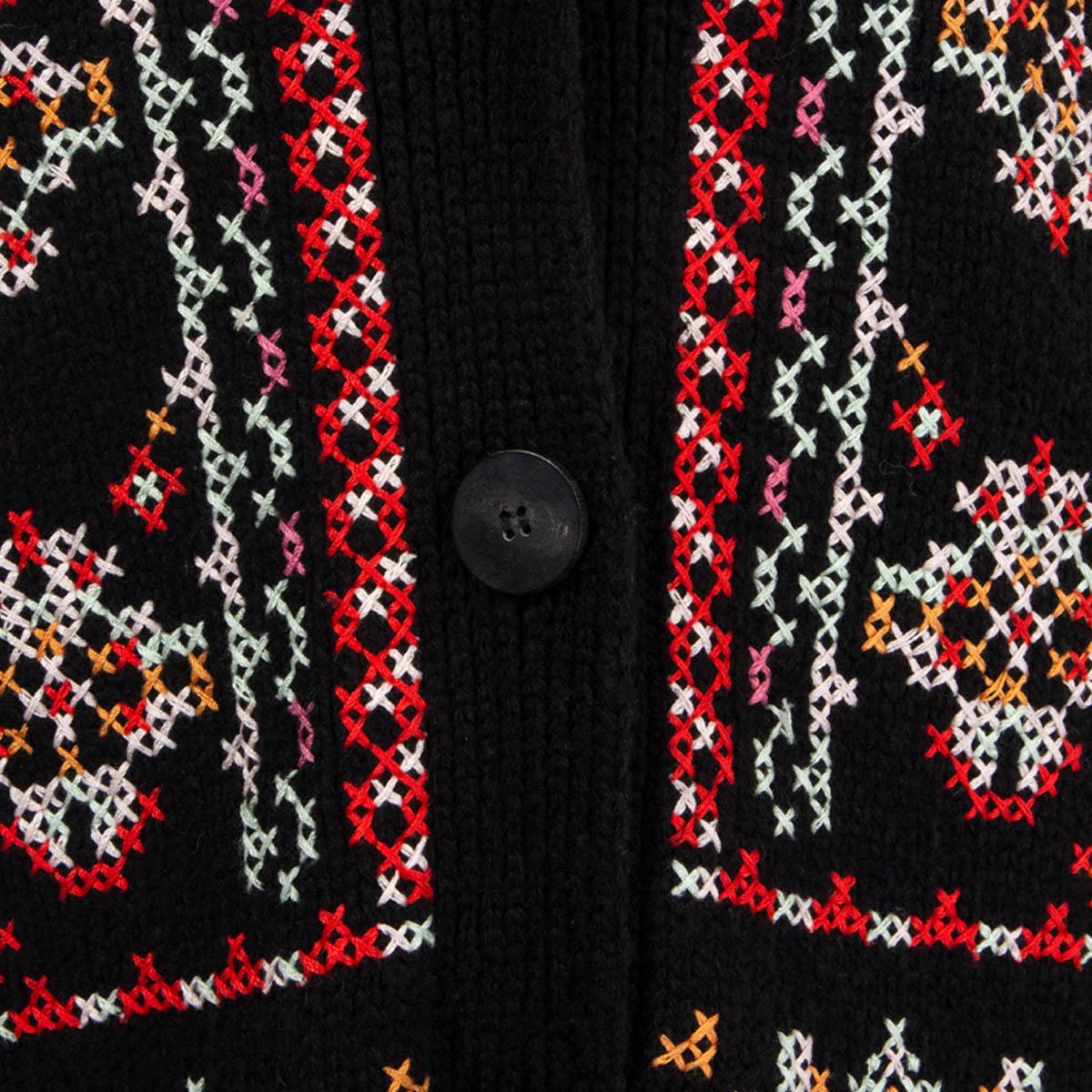 Black CHRISTIAN DIOR black wool 2019 NEEDLE POINT Cardigan Sweater 38 S