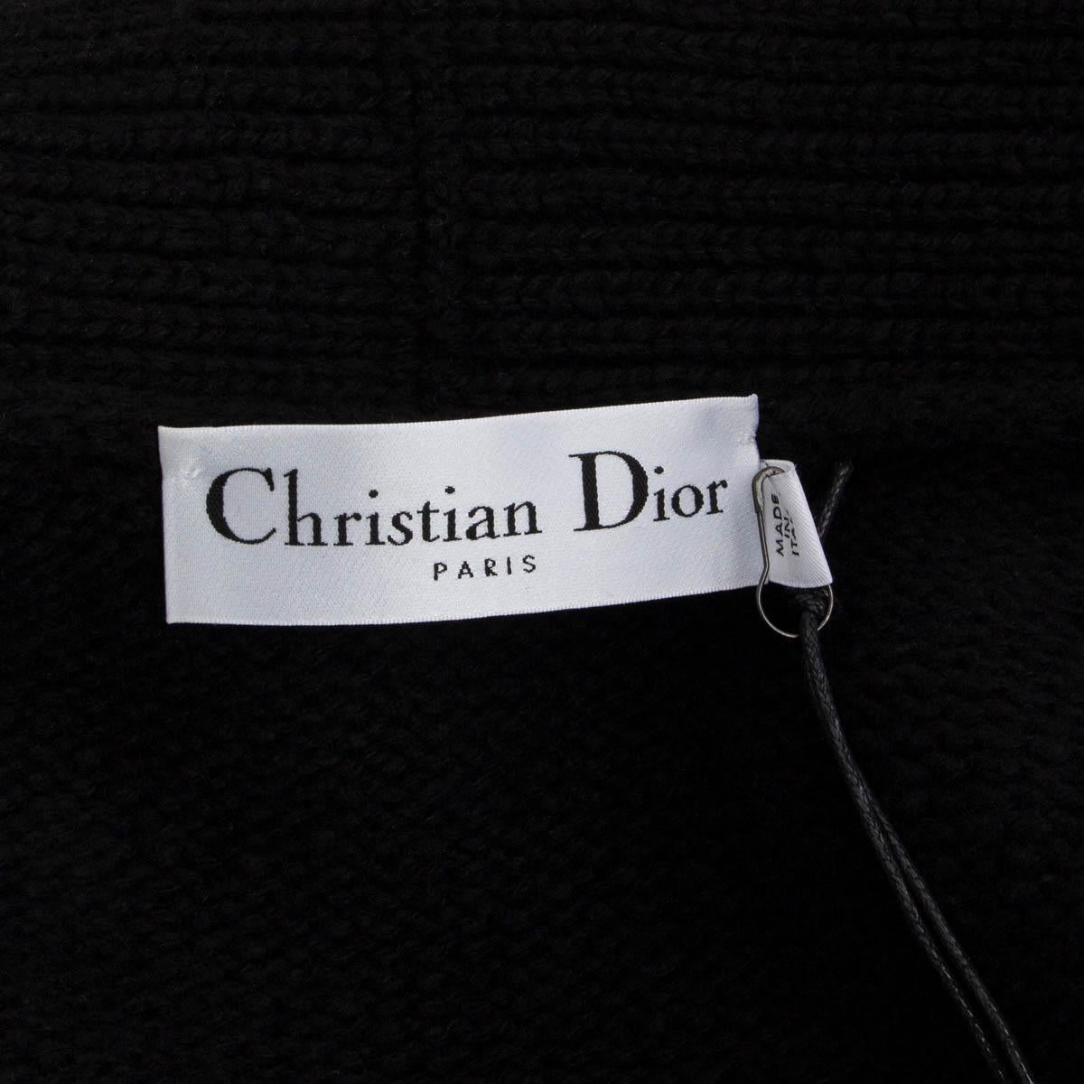 Women's CHRISTIAN DIOR black wool 2019 NEEDLE POINT Cardigan Sweater 38 S