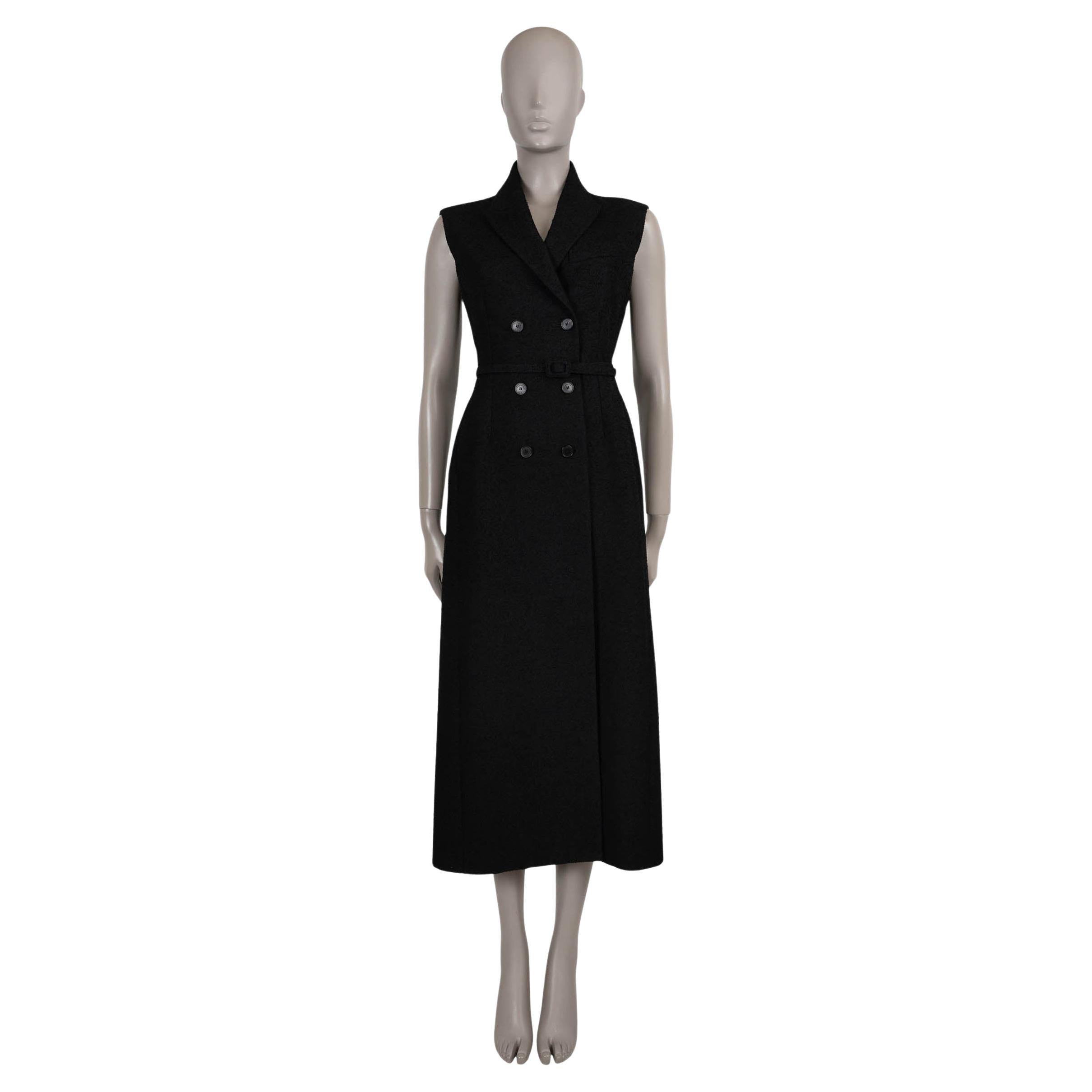 Christian Dior, abito in lana nera 2024 senza cintura, 38 S.