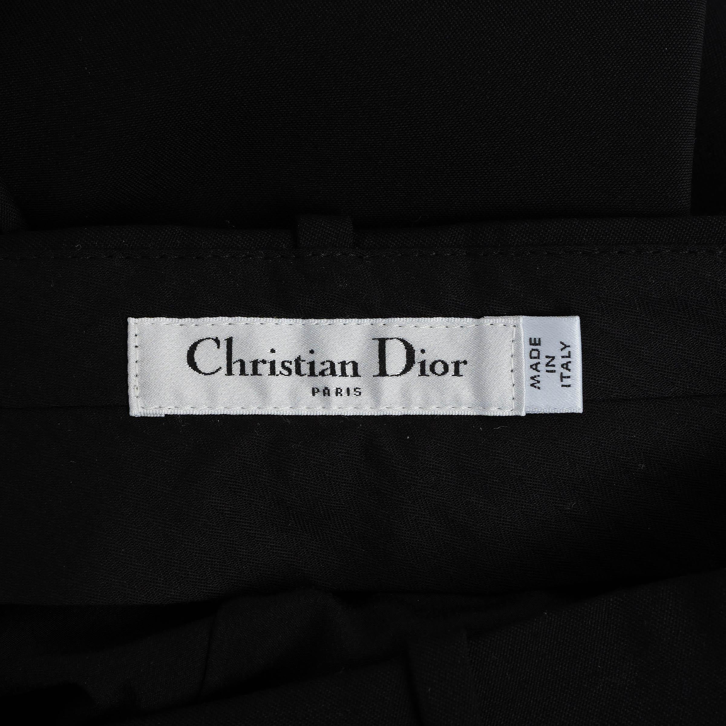CHRISTIAN DIOR pantaloni in lana nera 2024 WIDE LEG 42 L in vendita 1