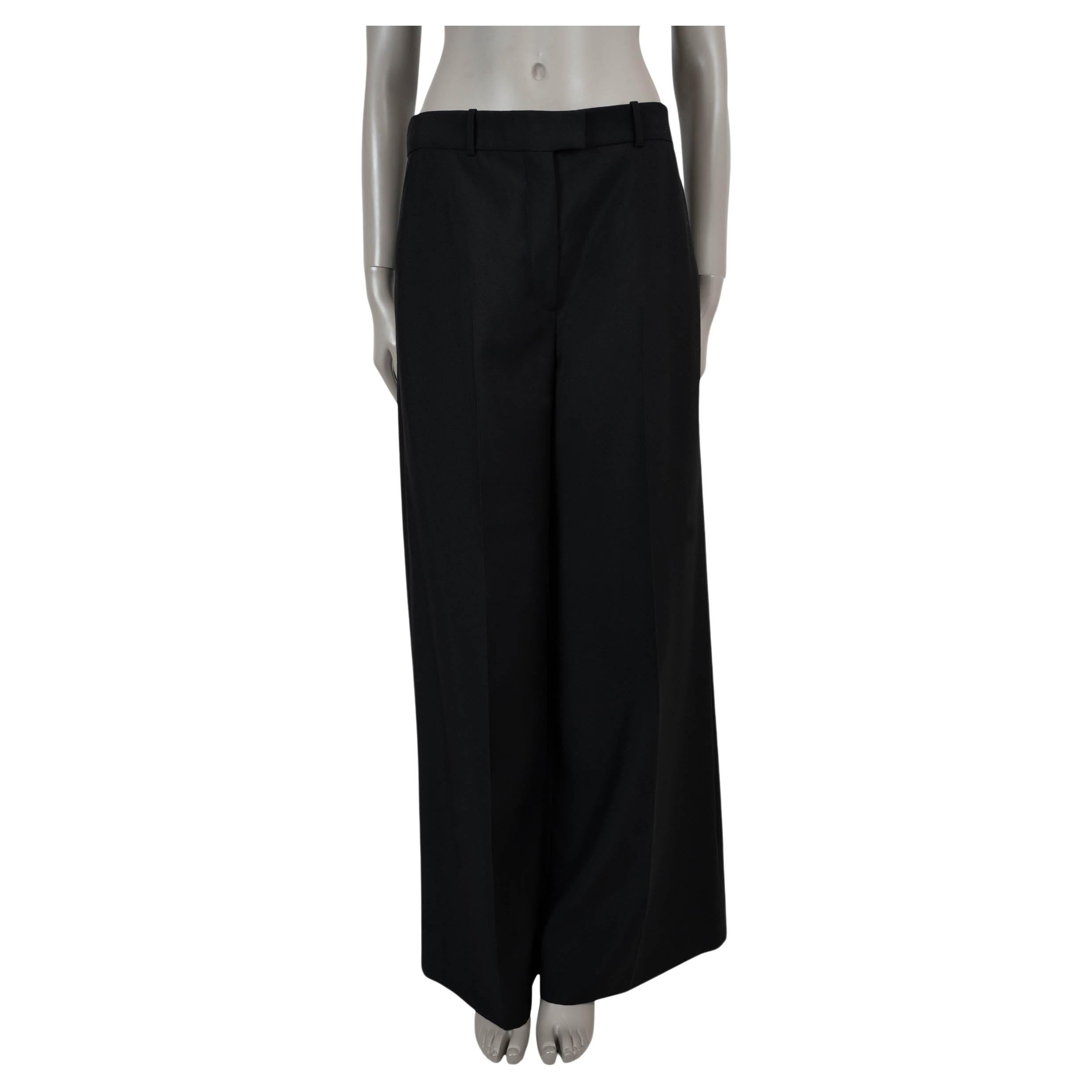 CHRISTIAN DIOR 2024 Pantalon à pattes larges en laine noire 42 L