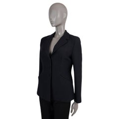 CHRISTIAN DIOR black wool 30 MONTAIGNE BAR Jacket 42 L