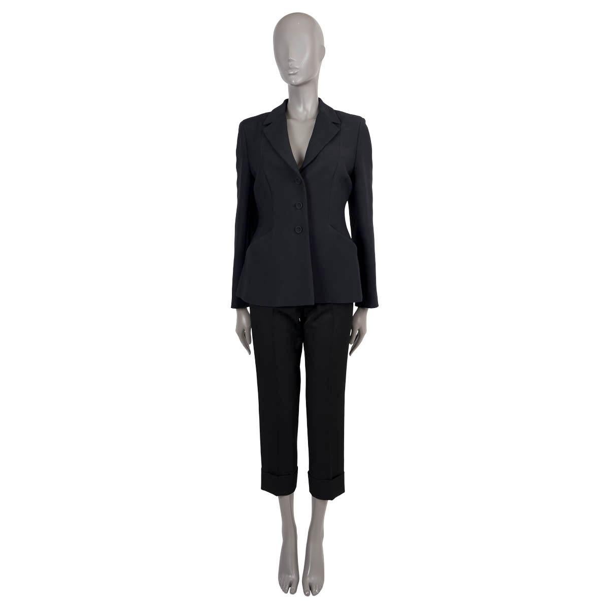 CHRISTIAN DIOR black wool 30 MONTAIGNE BAR Jacket 42 L For Sale 1