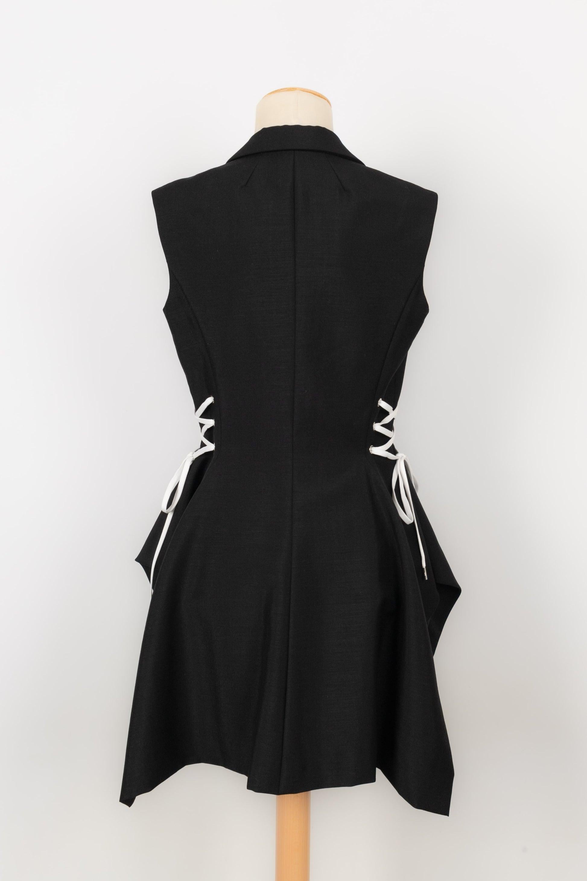 Christian Dior Black Wool and Mohair Jacket-Style Dress In Excellent Condition In SAINT-OUEN-SUR-SEINE, FR