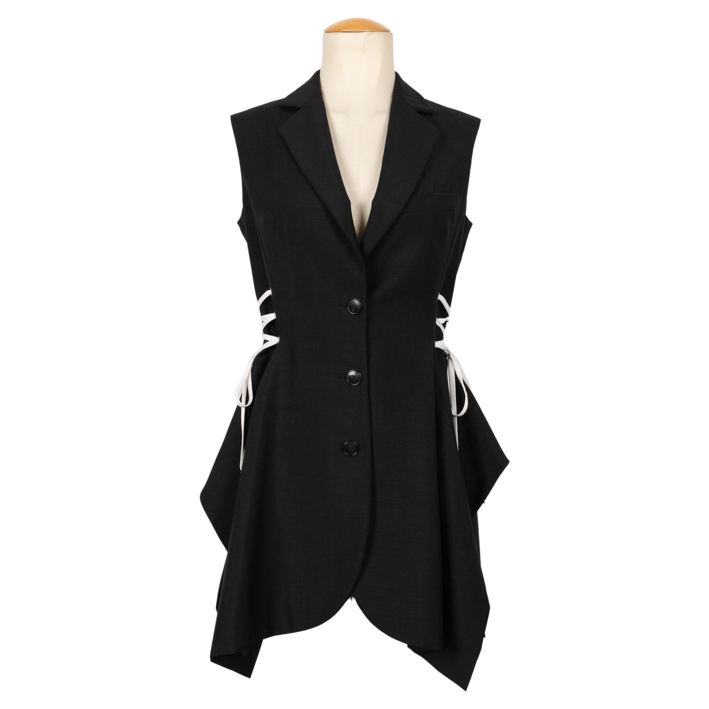 Christian Dior Black Wool and Mohair Jacket-Style Dress For Sale