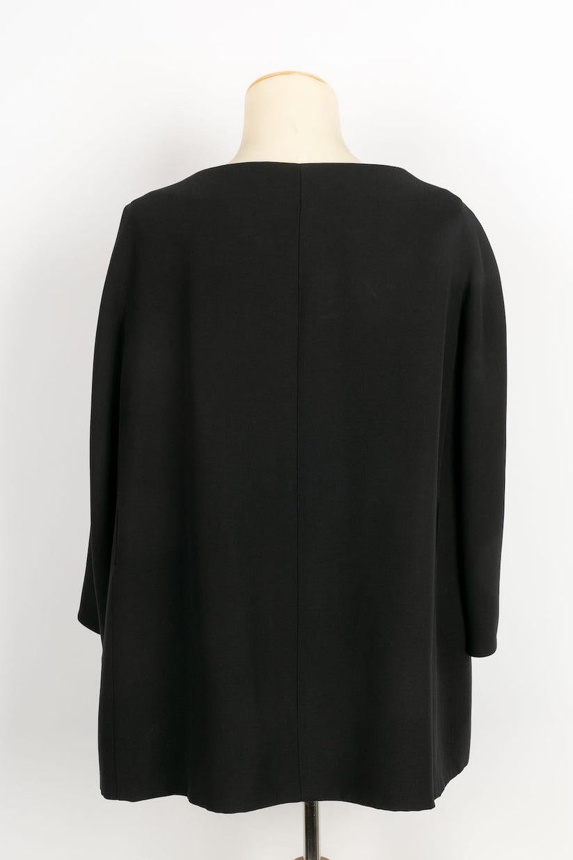 Christian Dior Black Wool and Silk Jacket In Excellent Condition For Sale In SAINT-OUEN-SUR-SEINE, FR