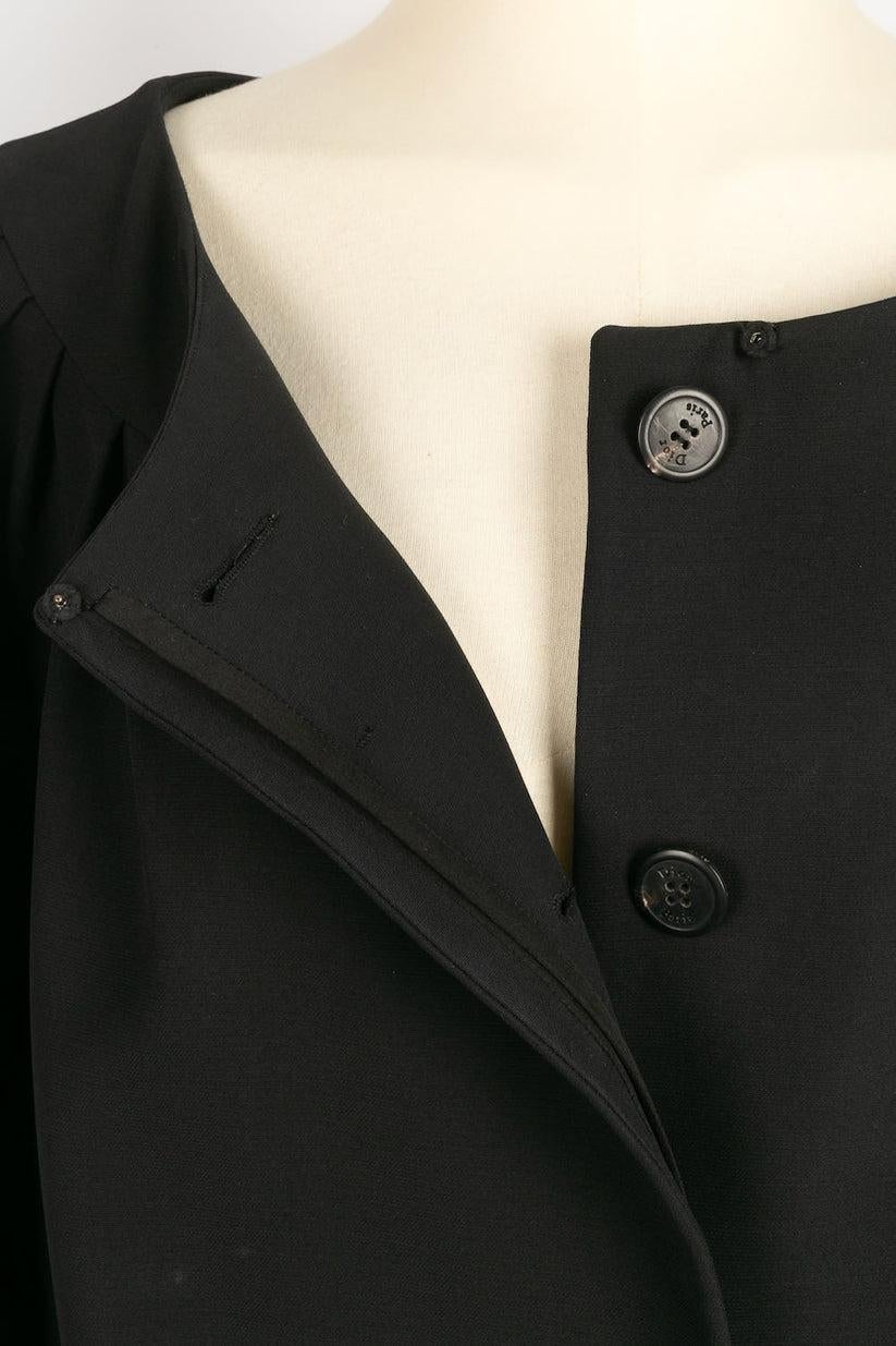 Christian Dior Black Wool and Silk Jacket For Sale 1