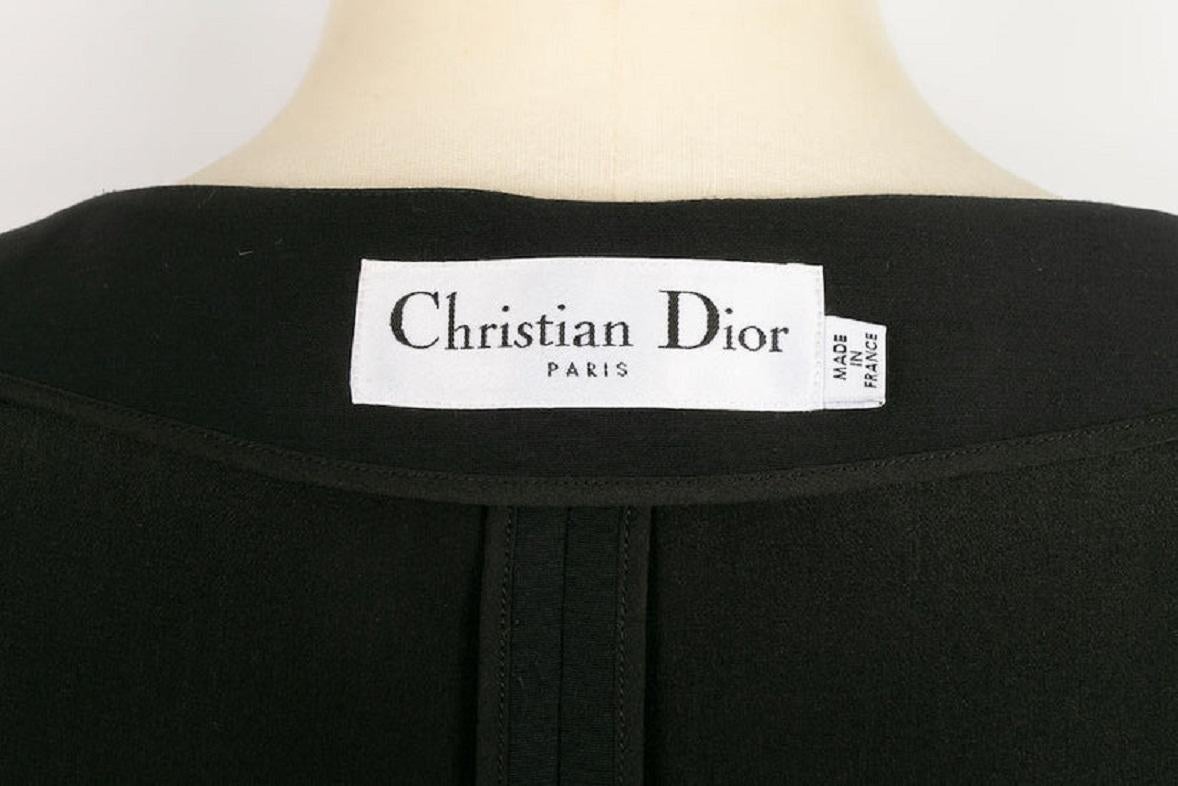Christian Dior Black Wool and Silk Jacket For Sale 4