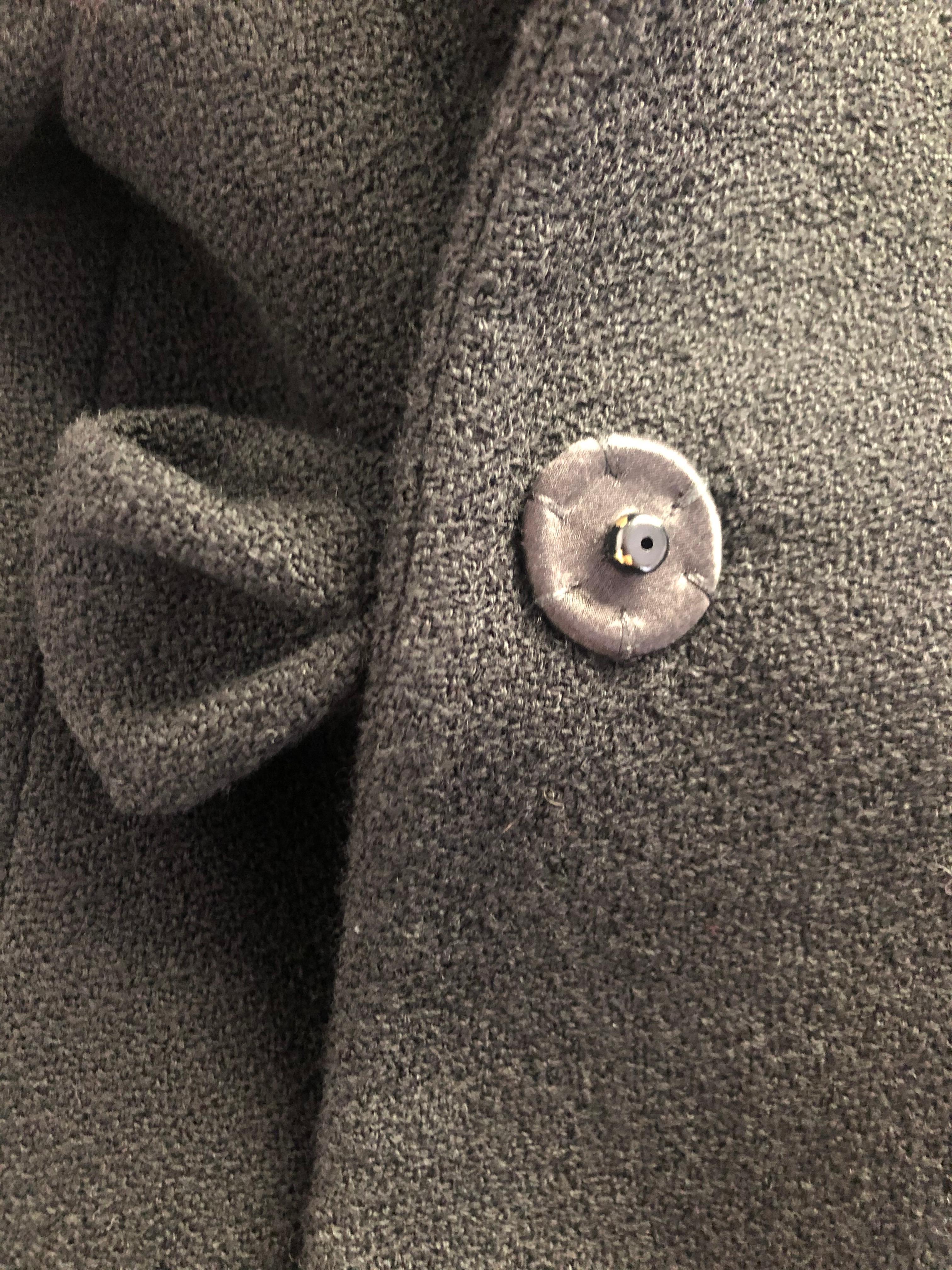 CHRISTIAN DIOR Veste blazer en laine noire et jupe fourreau taille 8 avec étiquette en vente 9