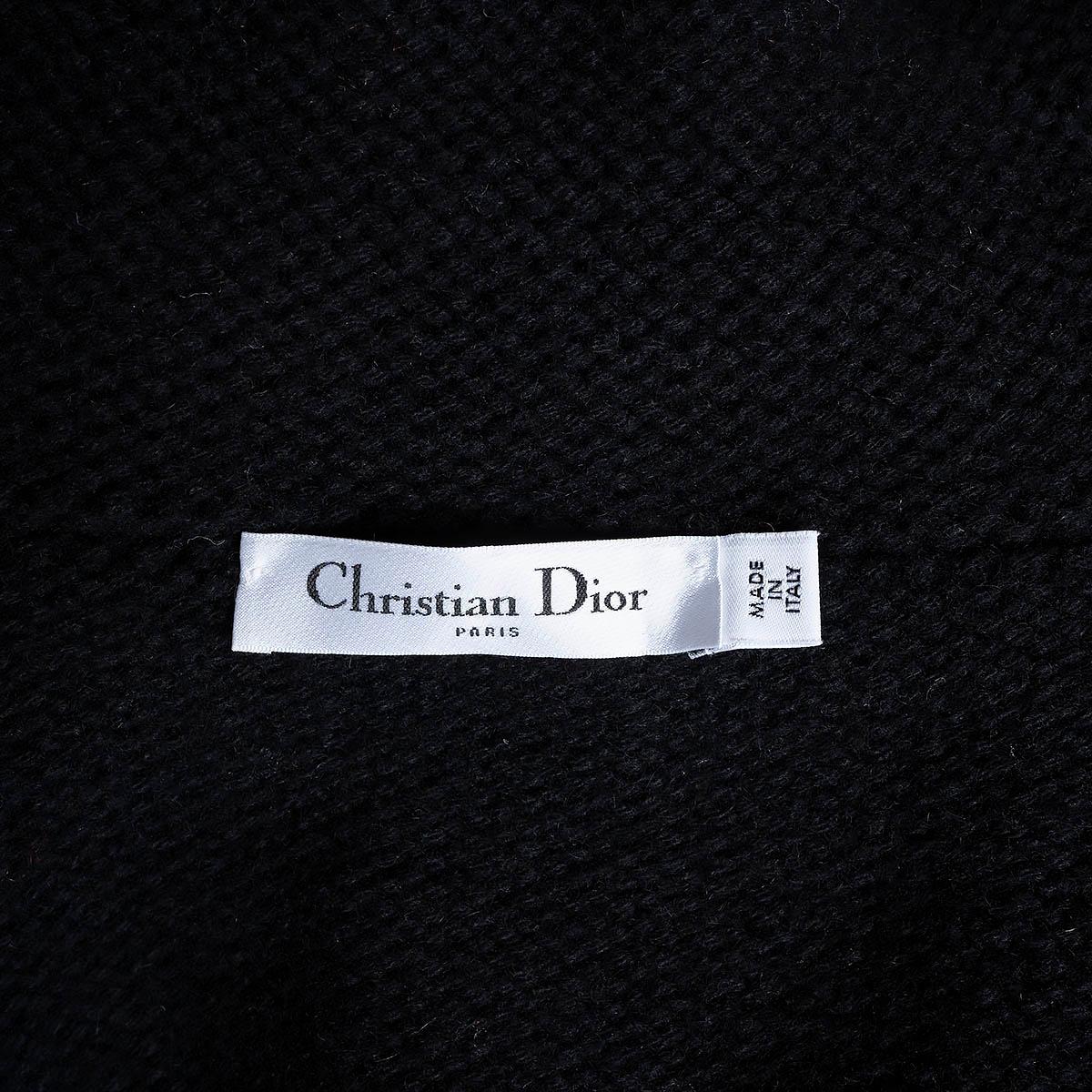 CHRISTIAN DIOR black wool & cashmere 2021 DIORAMOUR RABBI Cardigan Sweater 36 XS 4