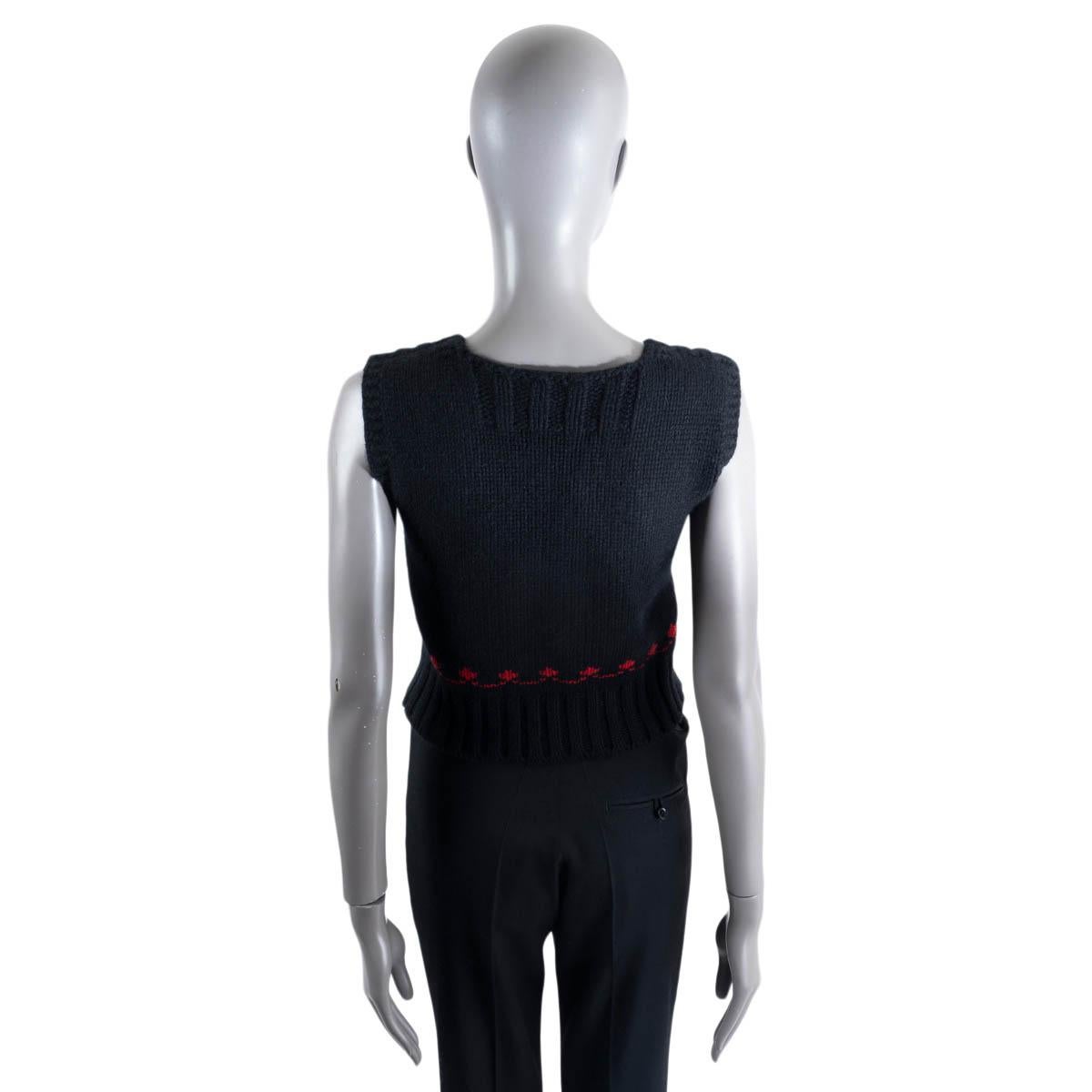 Women's CHRISTIAN DIOR black wool & cashmere 2021 DIORAMOUR RABBIT Sweater Vest 36 XS For Sale
