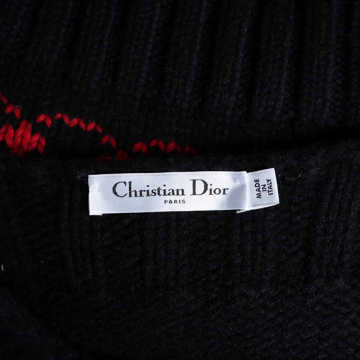 CHRISTIAN DIOR black wool & cashmere 2021 DIORAMOUR RABBIT Sweater Vest 36 XS For Sale 2