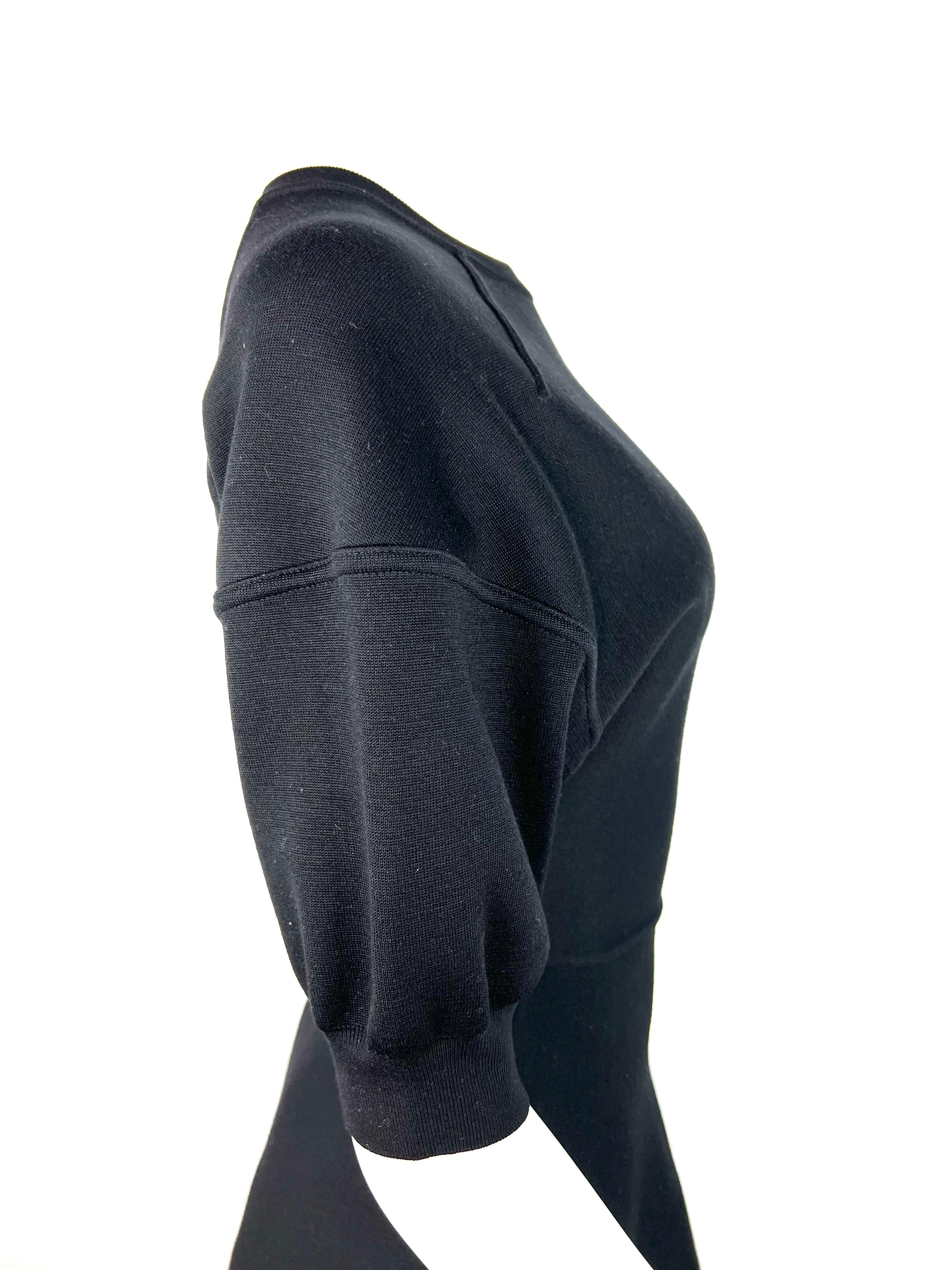 Christian Dior Midi en laine noire  Robe, taille 6 en vente 1