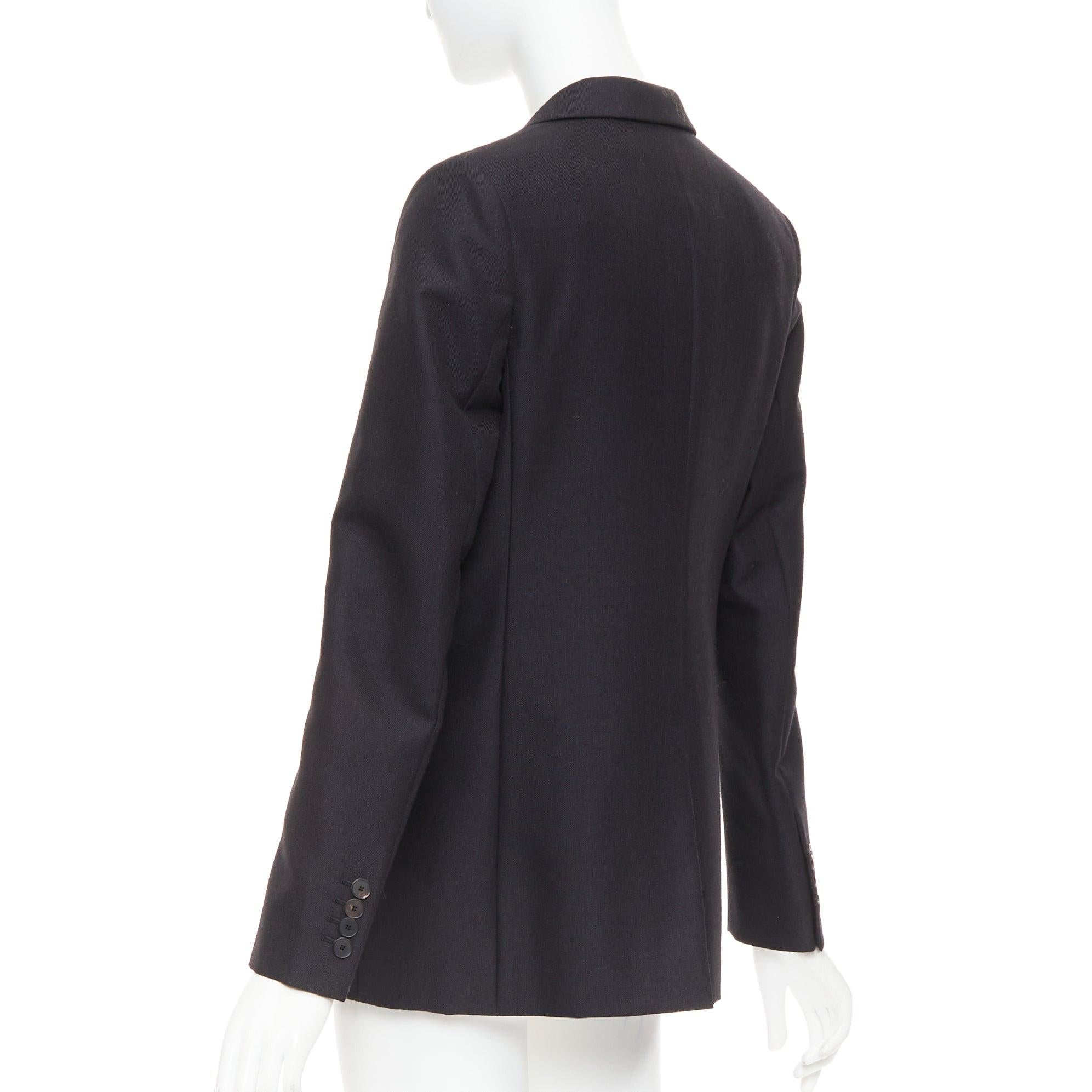 CHRISTIAN DIOR schwarzer Wolle-Mohair-Smokingjacke mit kastenförmigem Spitzenkragen FR36 im Angebot 3