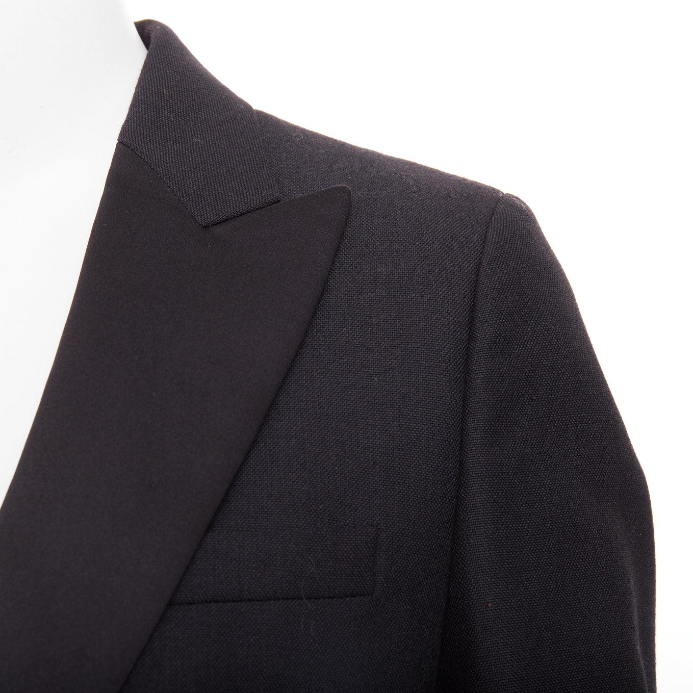 CHRISTIAN DIOR schwarzer Wolle-Mohair-Smokingjacke mit kastenförmigem Spitzenkragen FR36 im Angebot 4