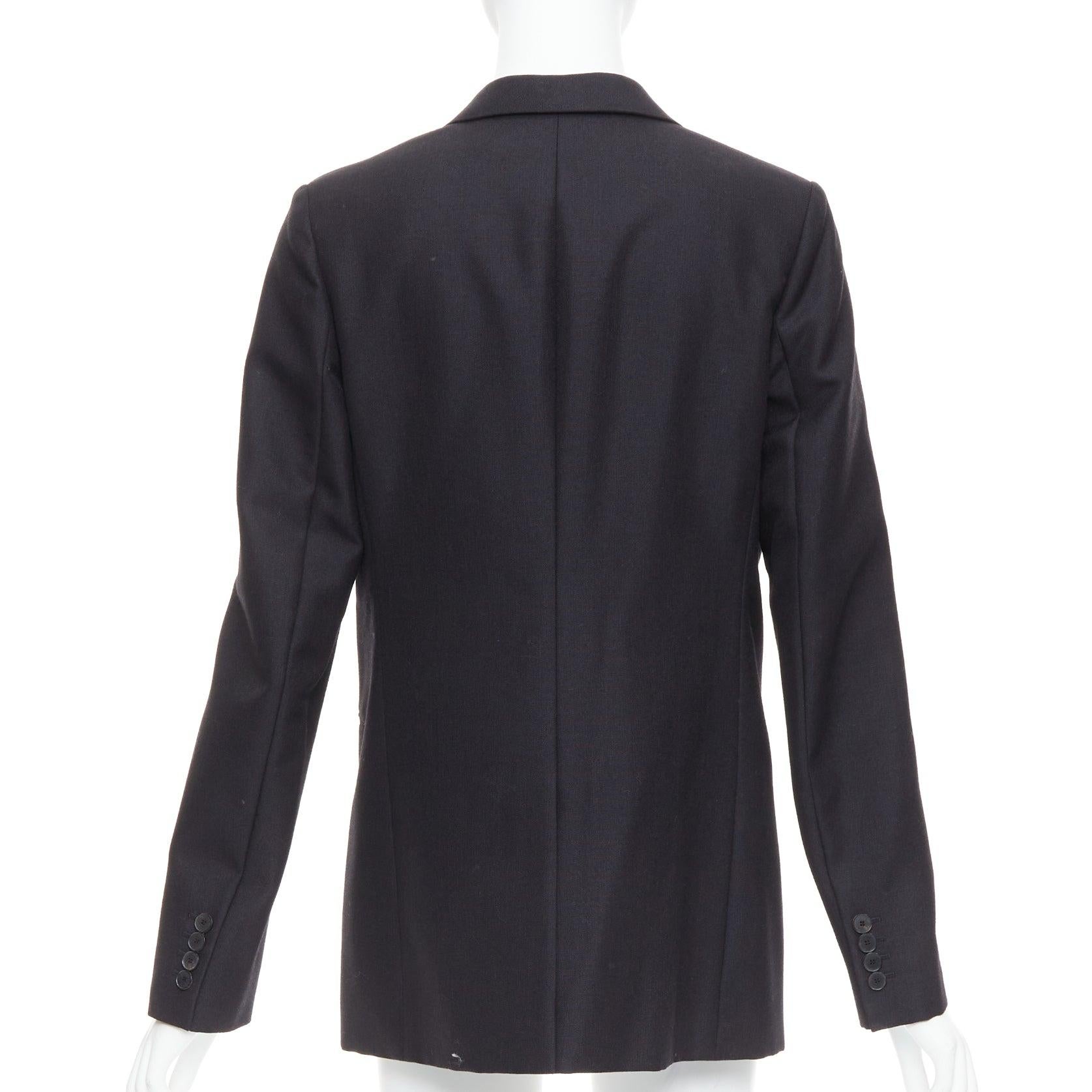 CHRISTIAN DIOR black wool mohair boxy peak collar tux jacket FR40 L For Sale 1