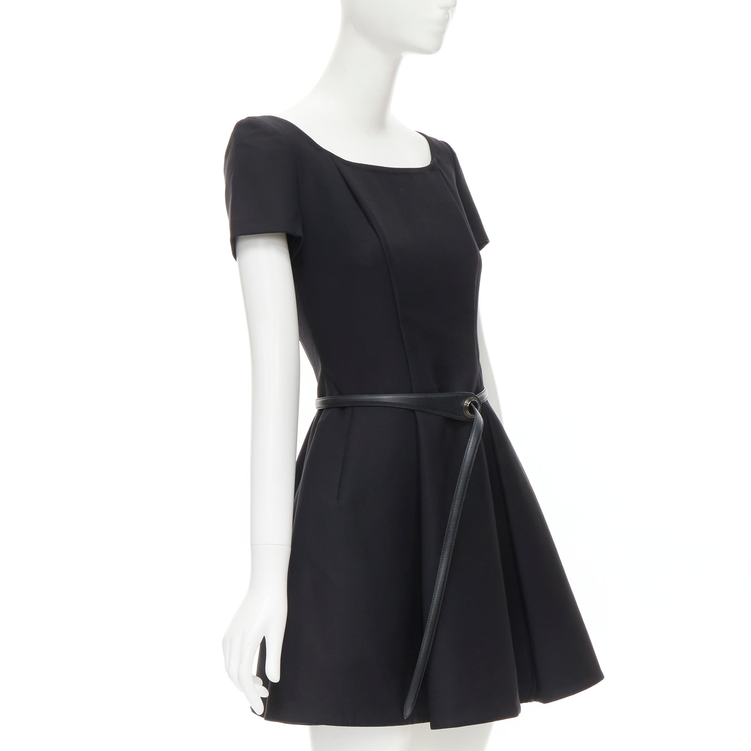 dior black dress with belt