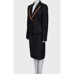 Christian Dior Black Wool Pinstripe Suit Sz. FR44 / XXL