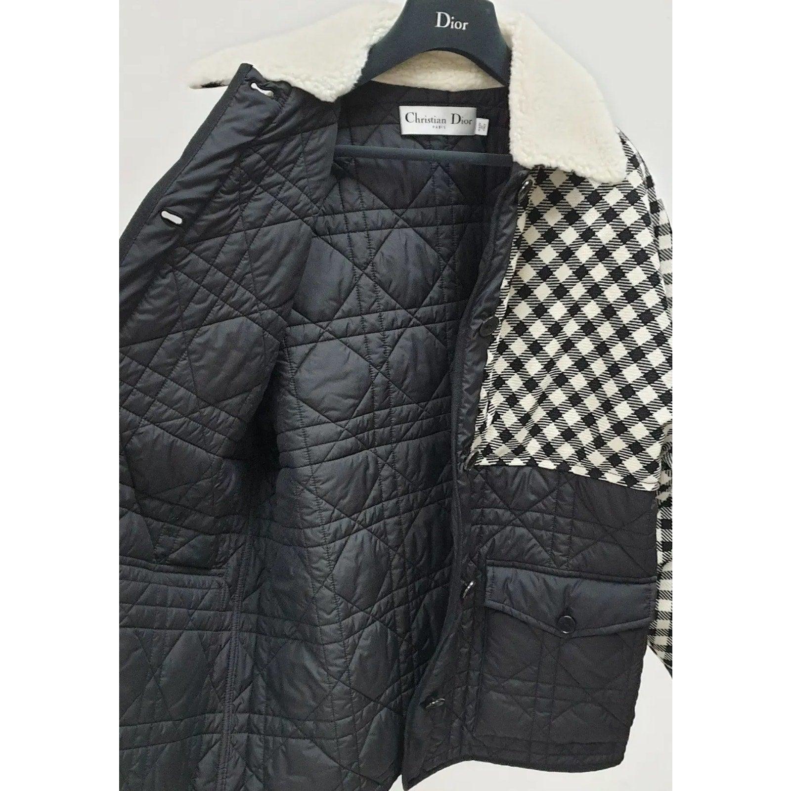 Christian Dior Veste en laine noire imprimée à carreaux Sz.40 Excellent état - En vente à Krakow, PL