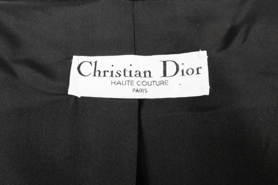 Christian Dior Black Wool Set Haute Couture For Sale 6
