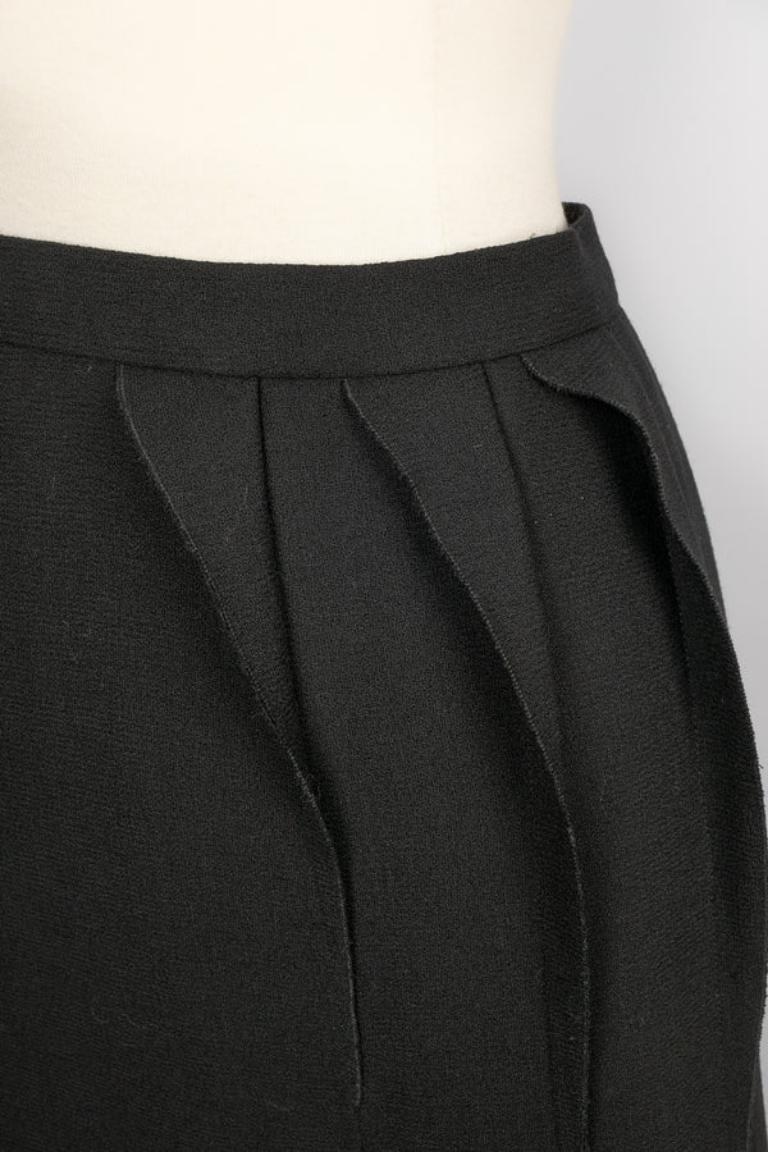 Christian Dior Schwarzes Haute Couture-Set aus Wolle im Angebot 2