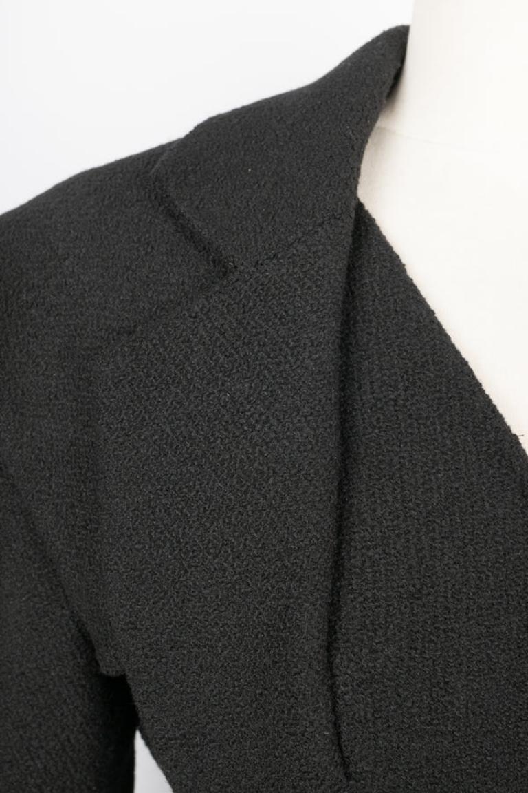 Christian Dior Haute Couture - Ensemble en laine noire en vente 3