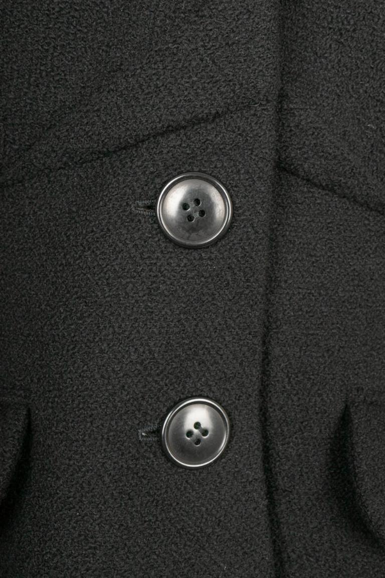 Christian Dior Haute Couture - Ensemble en laine noire en vente 5