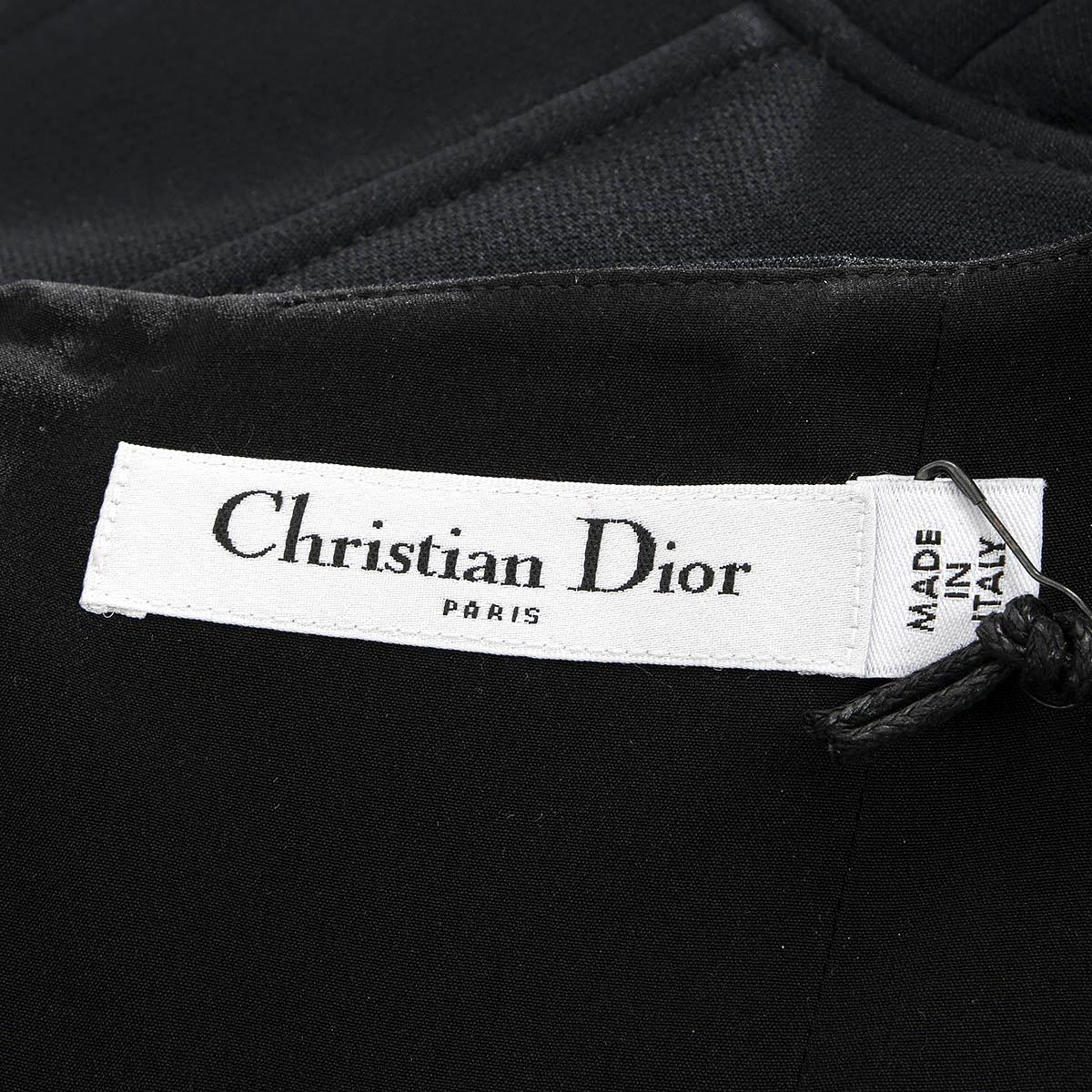 CHRISTIAN DIOR Combinaison courte noire en laine et soie BUSTIER 38 S, 2018 en vente 3