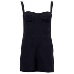 CHRISTIAN DIOR Schwarzer Woll-Seiden-Overall 2018 BUSTIER MINI Romper 38 S