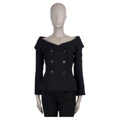 CHRISTIAN DIOR black wool & silk 2018 PORTRAIT BAR Jacket 38 S