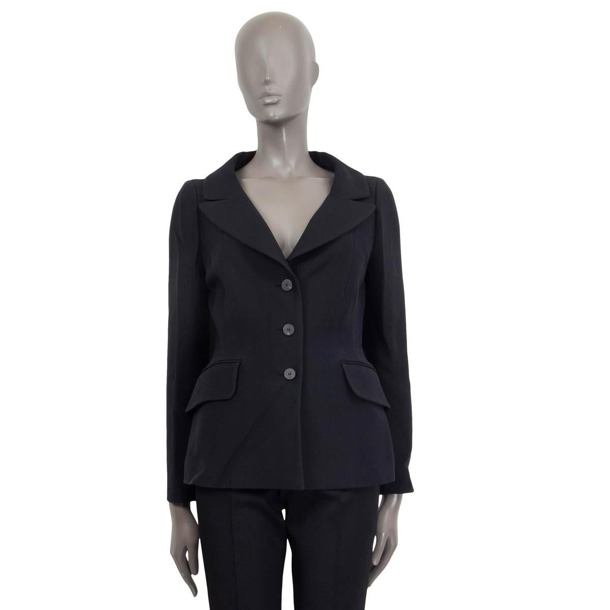 Black CHRISTIAN DIOR black wool & silk 2019 PORTRAIT BAR Blazer Jacket 40 M