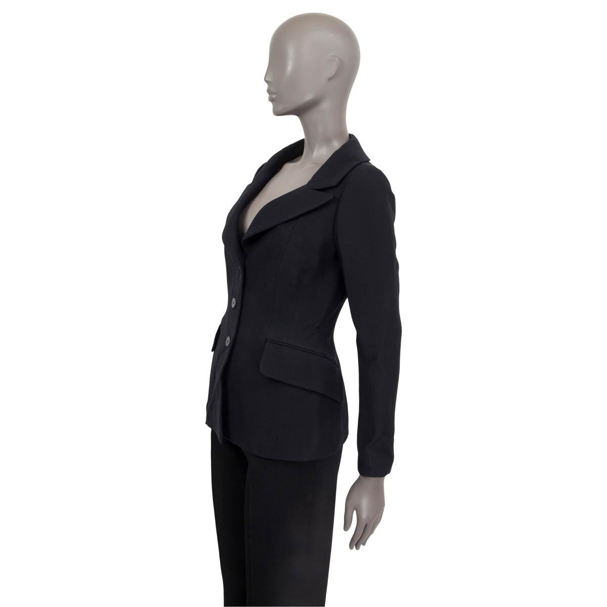 Women's CHRISTIAN DIOR black wool & silk 2019 PORTRAIT BAR Blazer Jacket 40 M