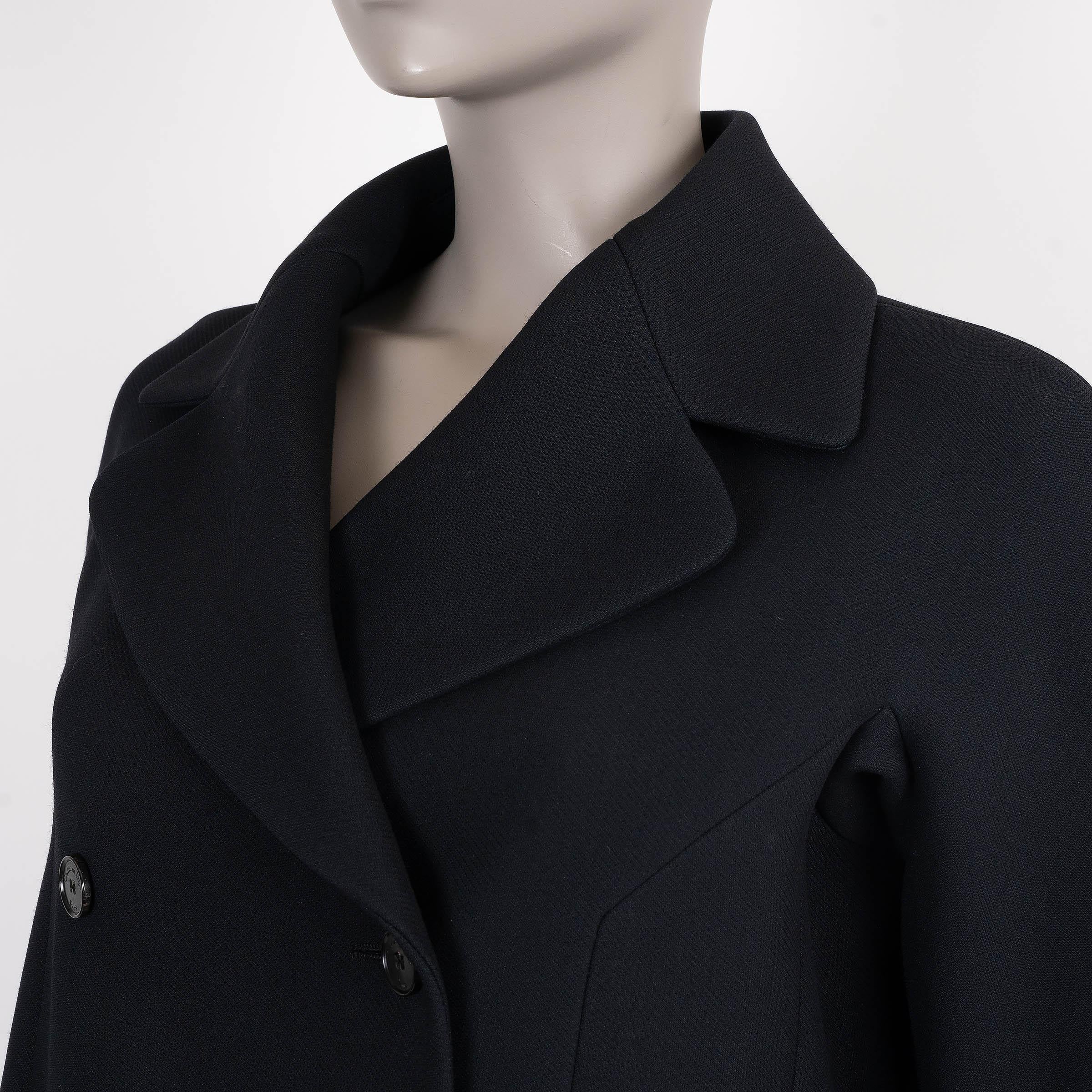 CHRISTIAN DIOR Veste en laine et soie 2022 CROPPED PEACOAT noir 38 S en vente 1