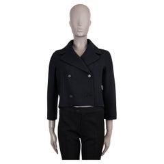 CHRISTIAN DIOR Veste en laine et soie 2022 CROPPED PEACOAT noir 38 S