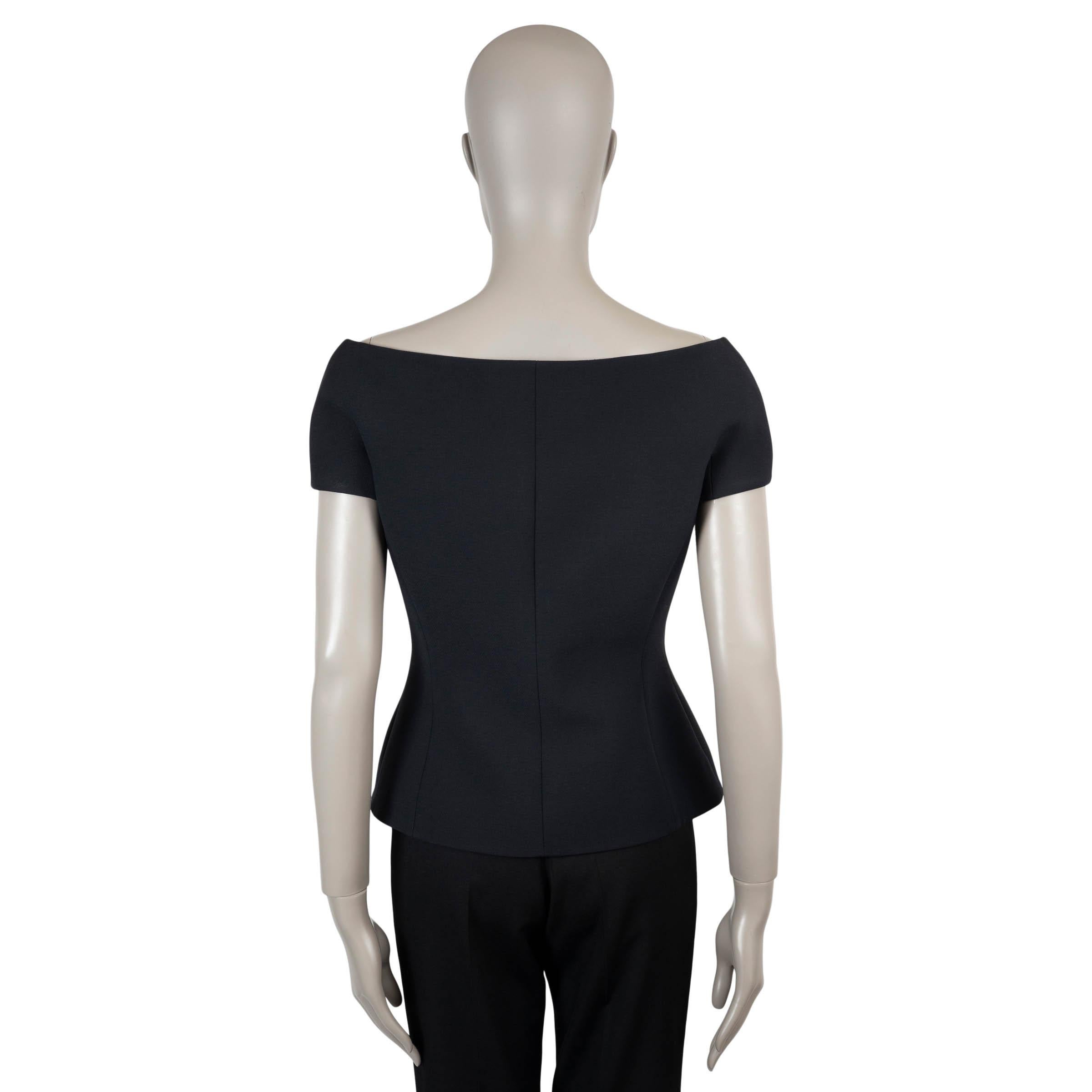 Nero CHRISTIAN DIOR giacca nera in lana e seta a doppio petto 40 M. in vendita