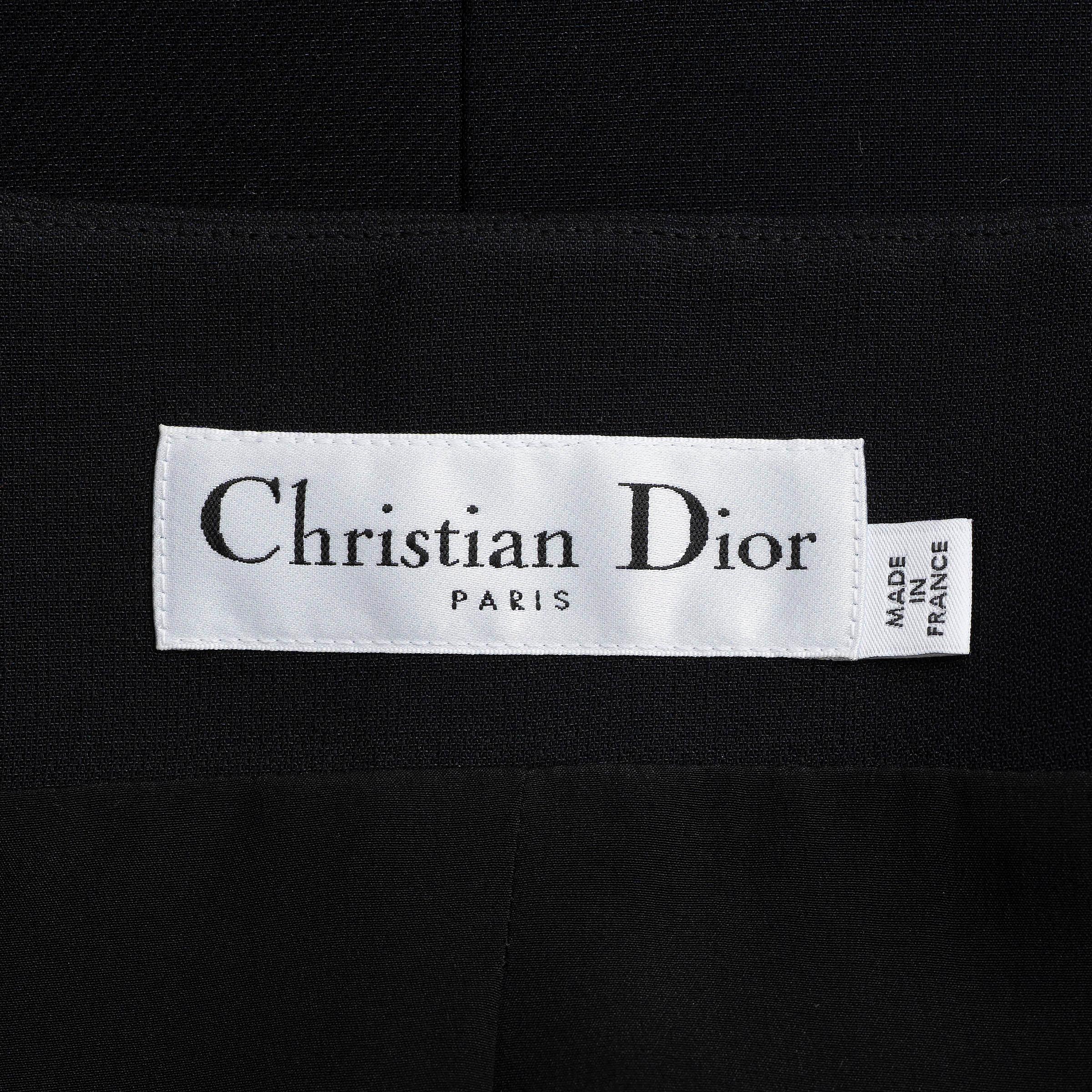 CHRISTIAN DIOR giacca nera in lana e seta a doppio petto 40 M. in vendita 2
