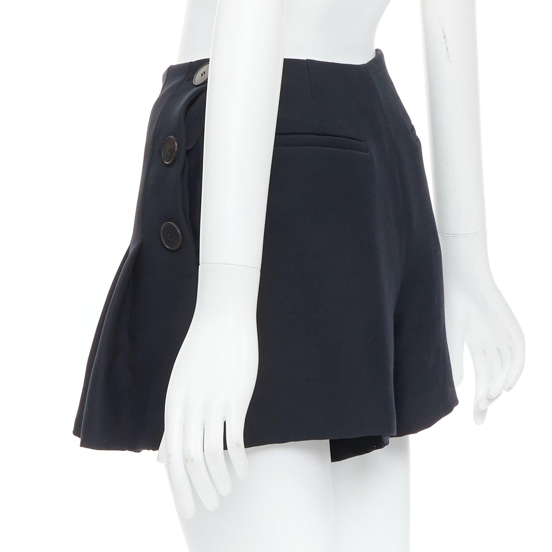 Donna CHRISTIAN DIOR - Gonna a pieghe in lana e seta nera FR34 XXS in vendita