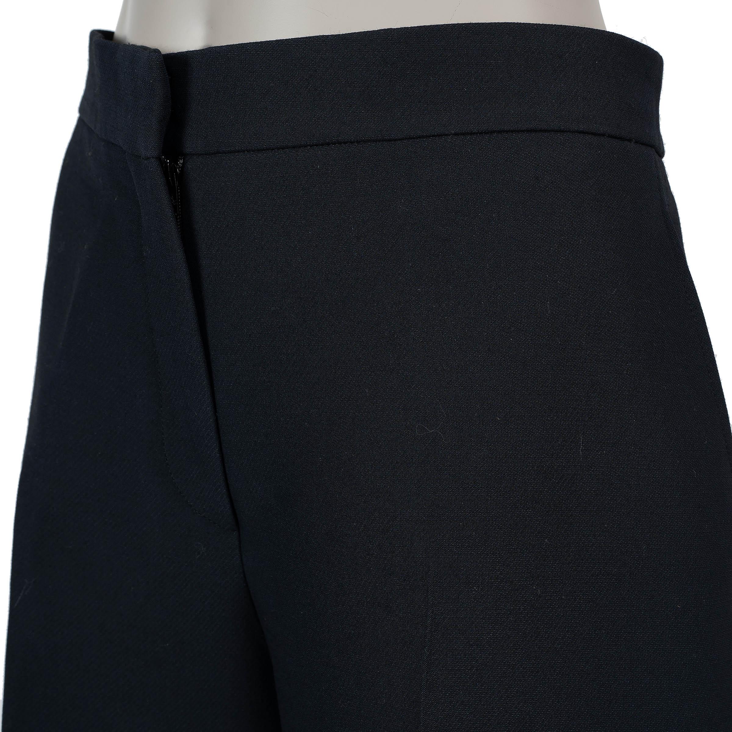 CHRISTIAN DIOR pantalon CROPOPED WIDE LEG en laine et soie noir 42 L Pour femmes en vente