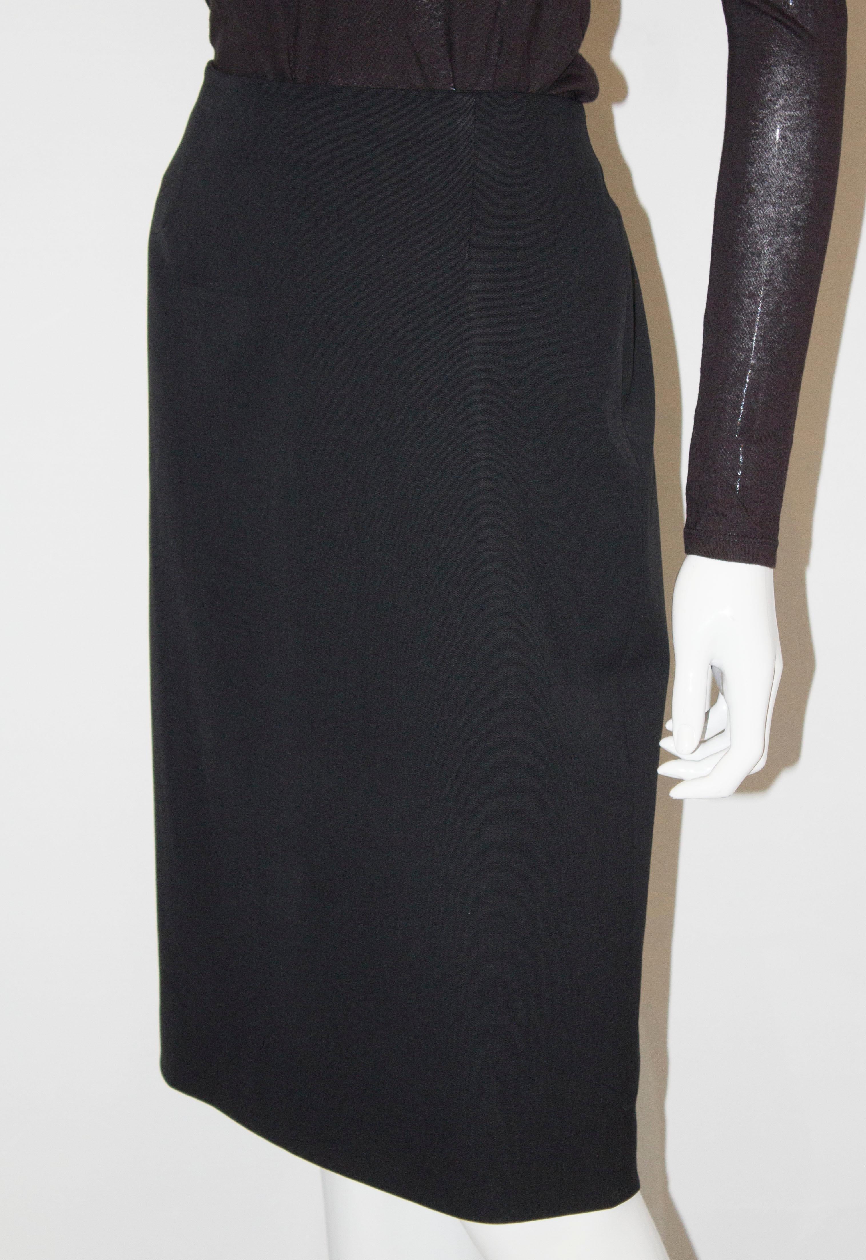 Christian Dior Black Wool Skirt Size 10 In Good Condition For Sale In London, GB