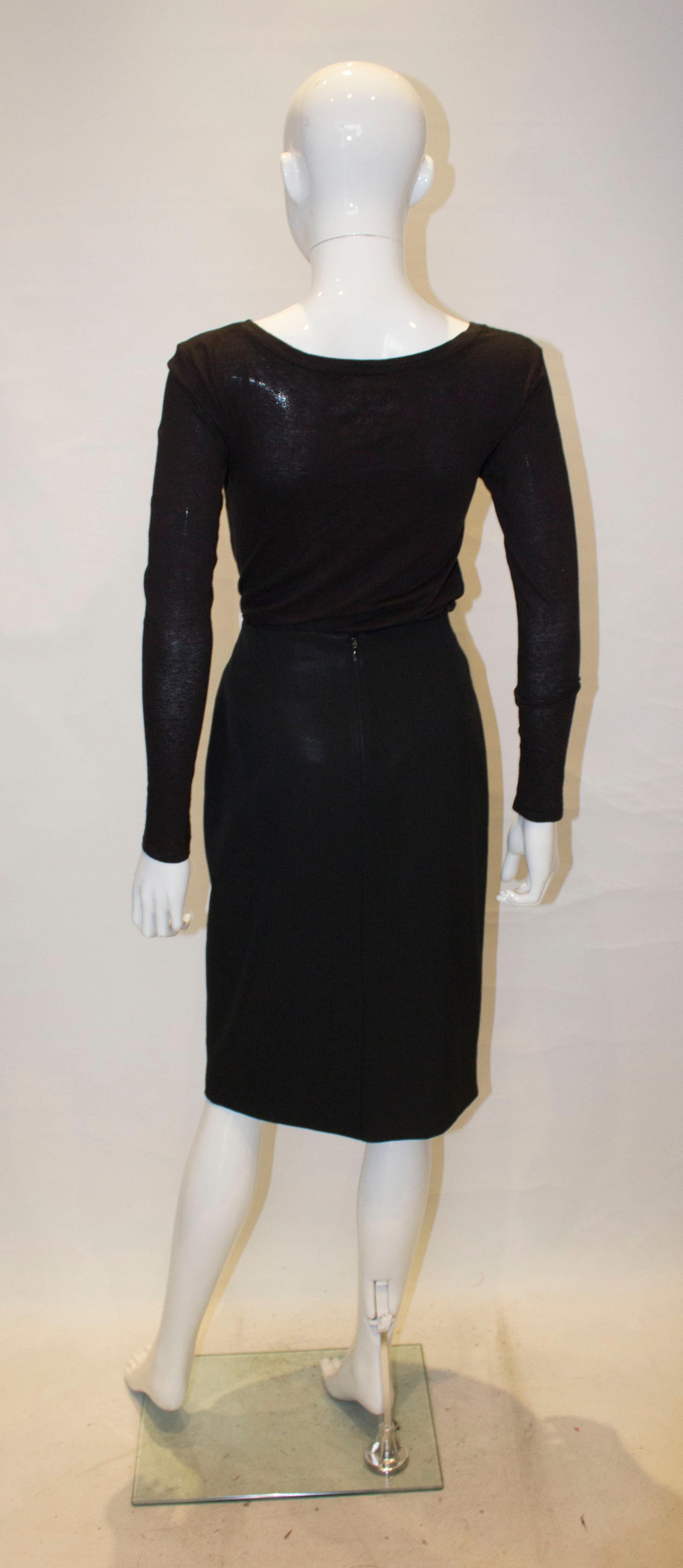 Christian Dior Black Wool Skirt Size 10 For Sale 1