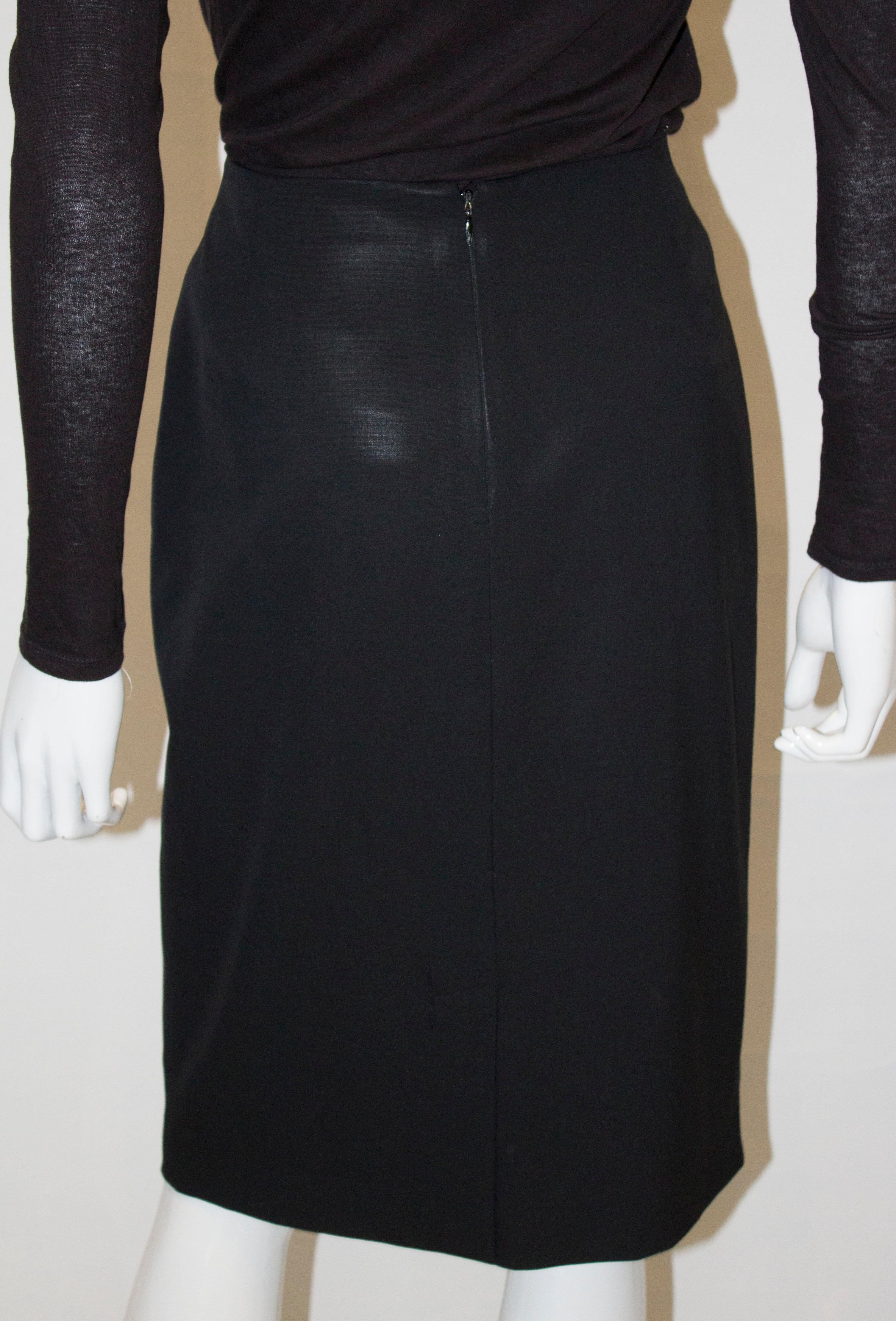 Christian Dior Black Wool Skirt Size 10 For Sale 2