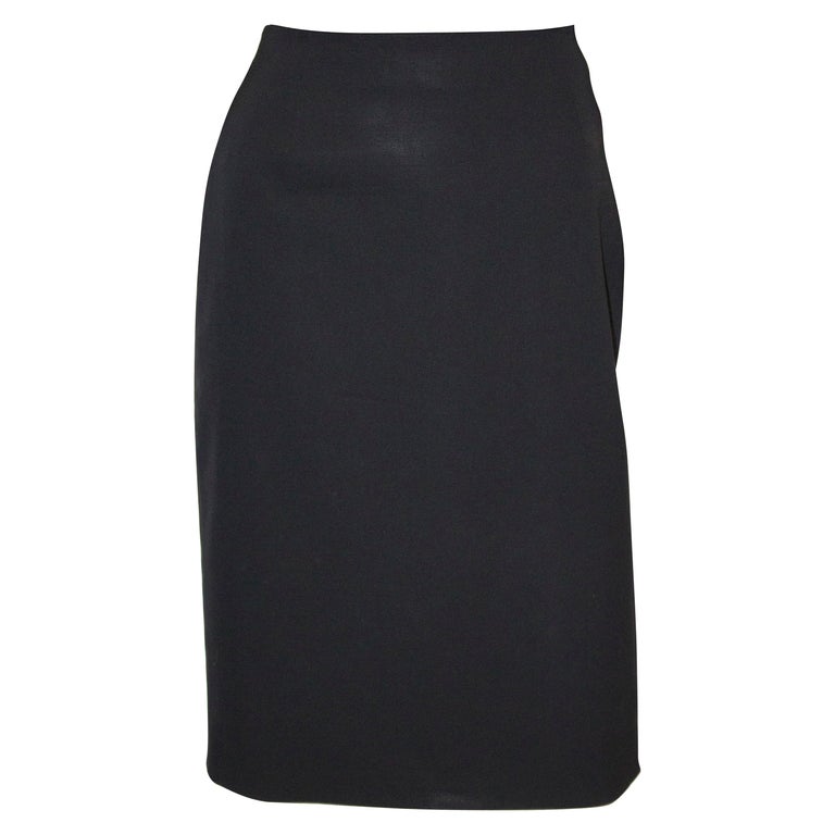 Christian Dior Black Wool Skirt Size 10 For Sale at 1stDibs | long ...