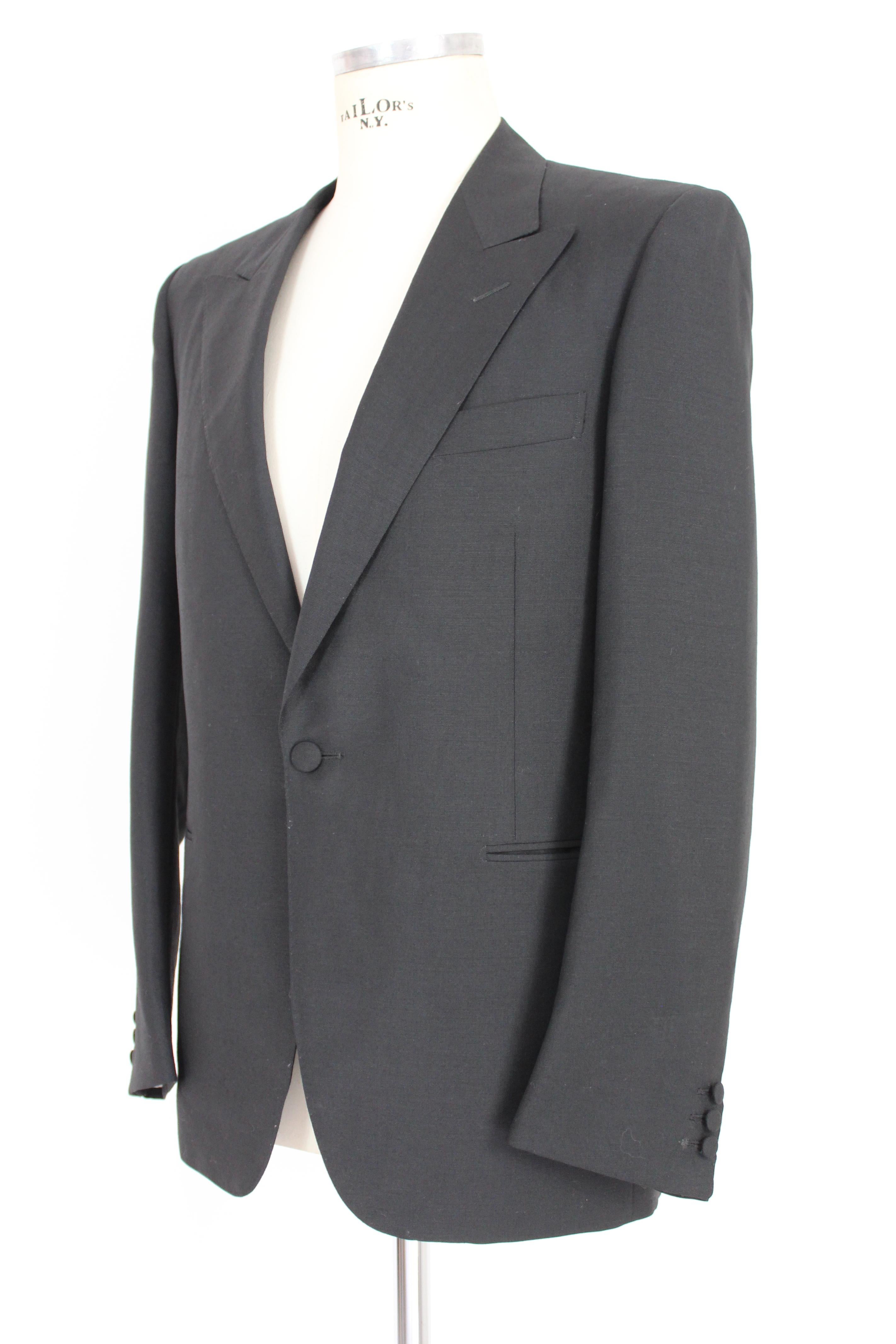 Christian Dior Black Wool Tuxedo Jacket 1970s In Excellent Condition In Brindisi, Bt