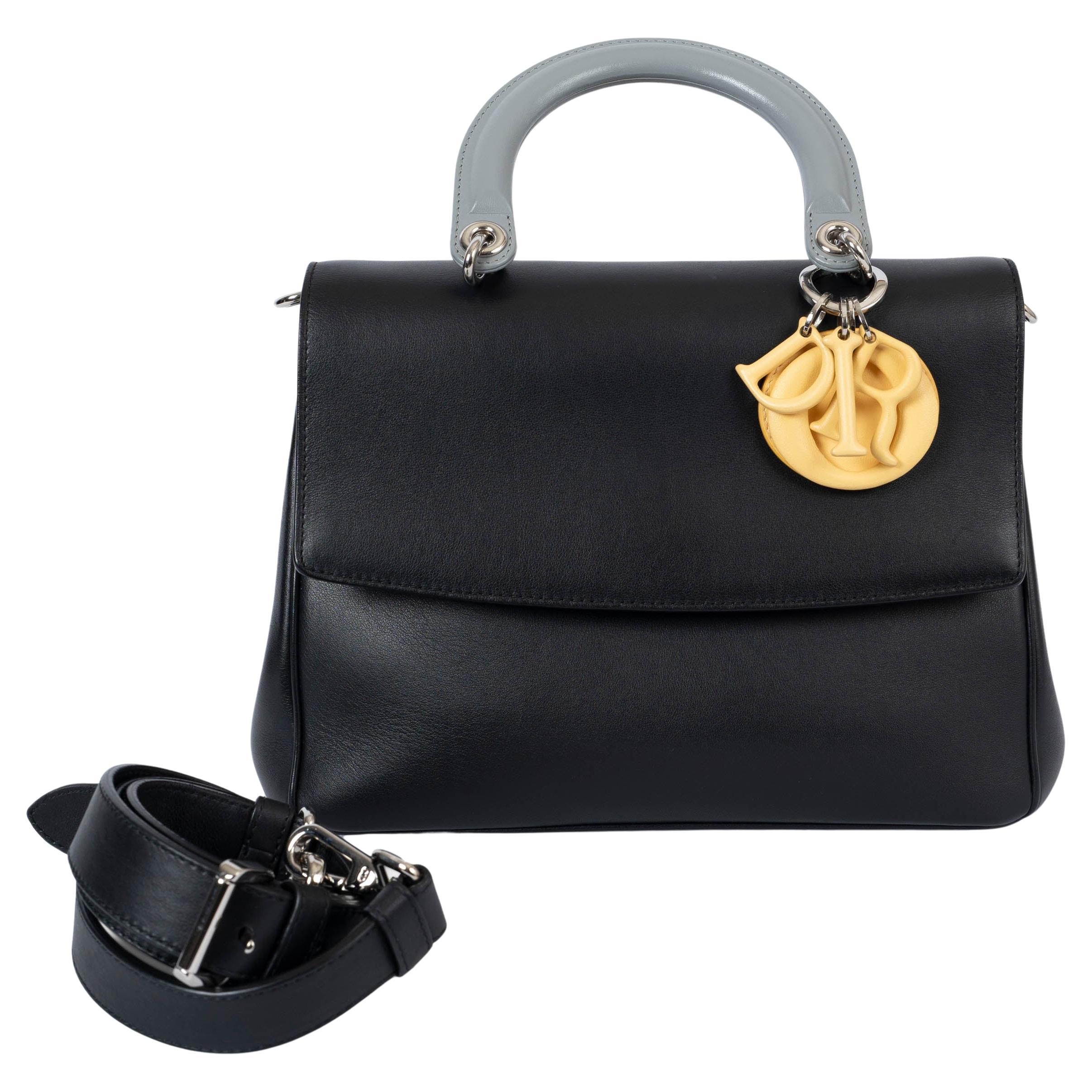 CHRISTIAN DIOR black yellow grey 2015 BE DIOR SMALL Bag