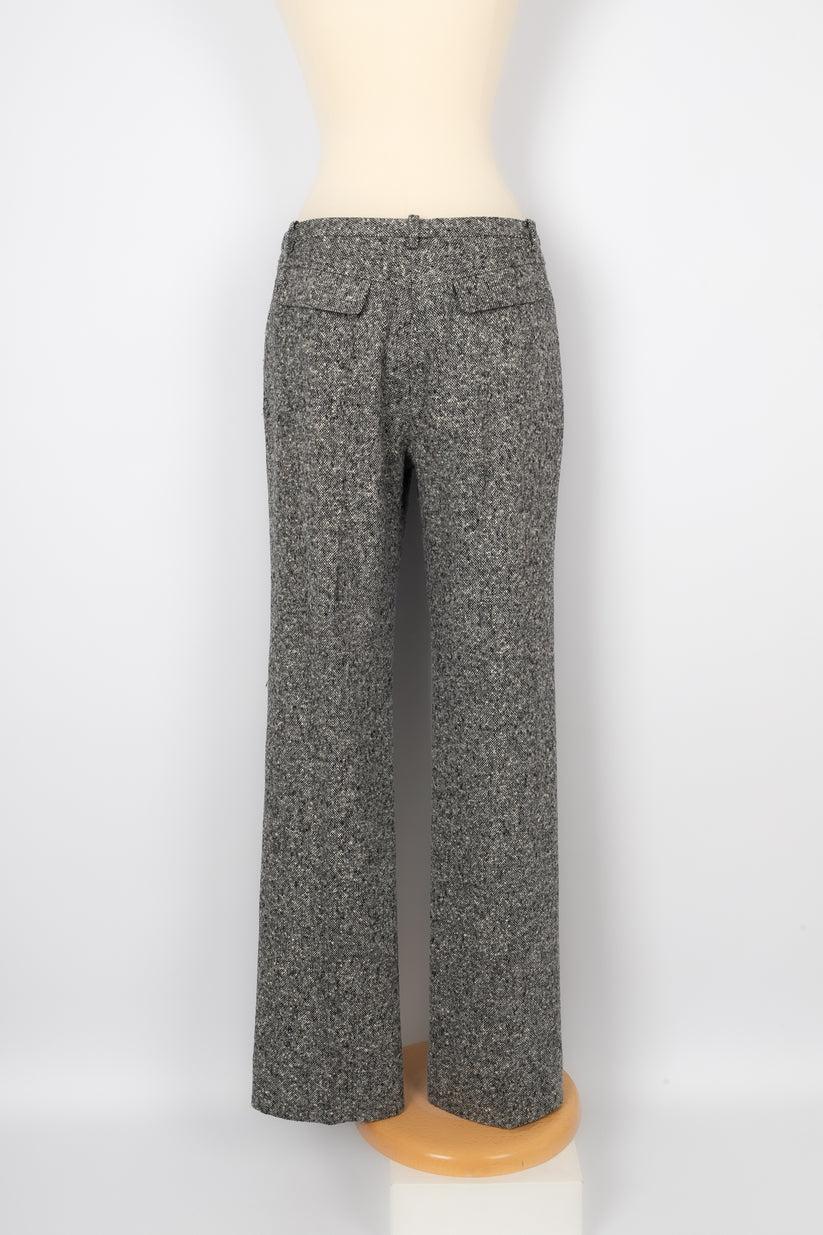 Christian Dior Blended Wool Pants with Silk Lining In Excellent Condition For Sale In SAINT-OUEN-SUR-SEINE, FR