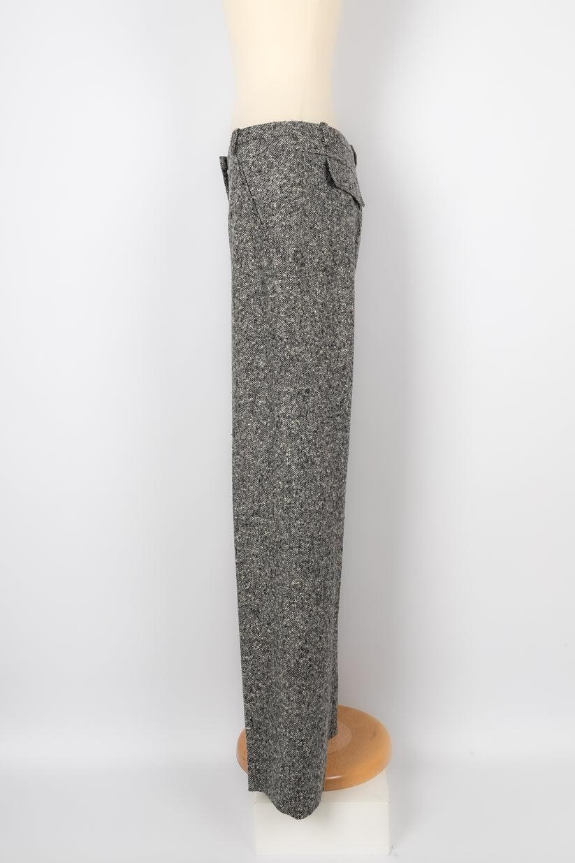 Pantalon en laine mélangée doublé de soie Christian Dior Pour femmes en vente